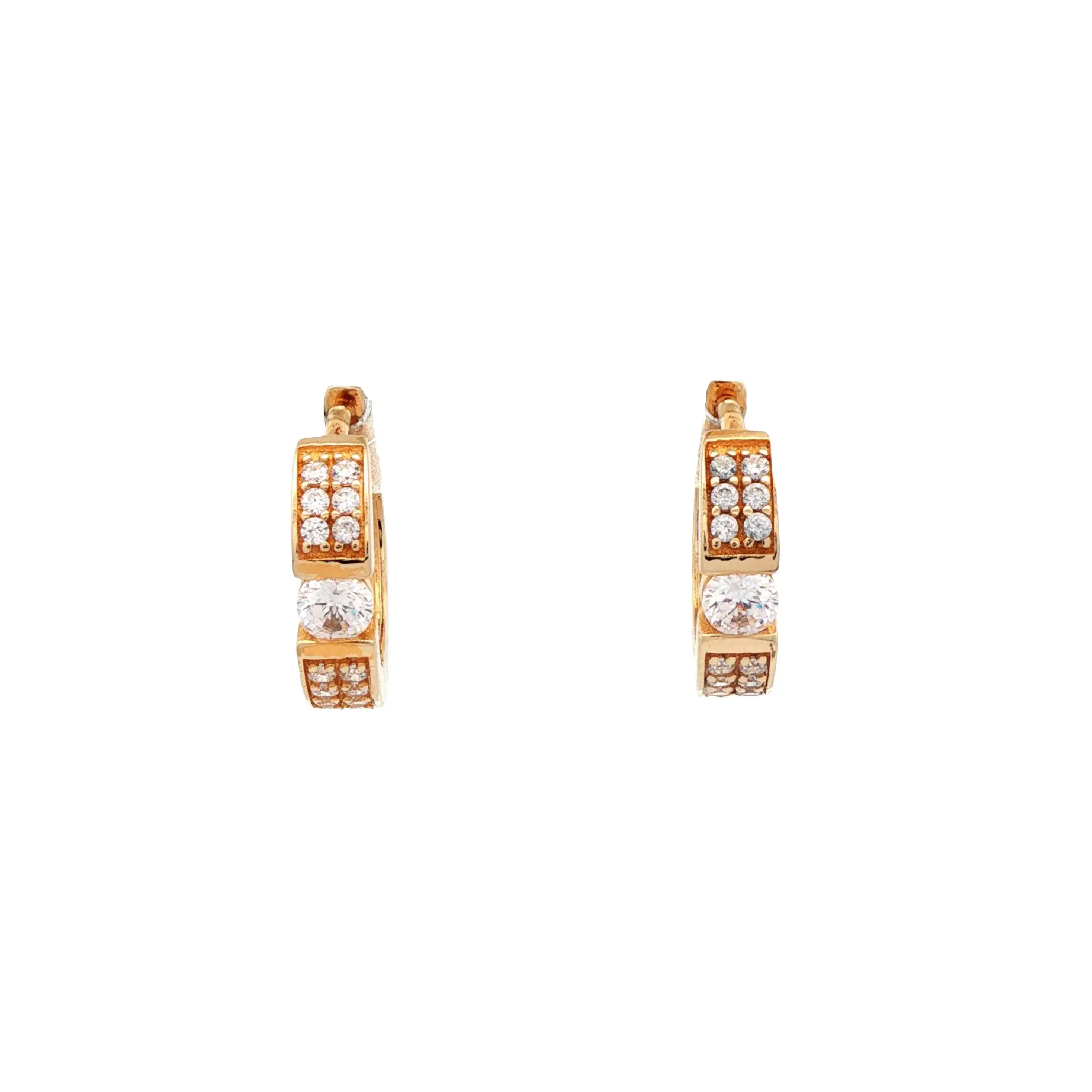 Creolen Gelbgold mit Zirkonia