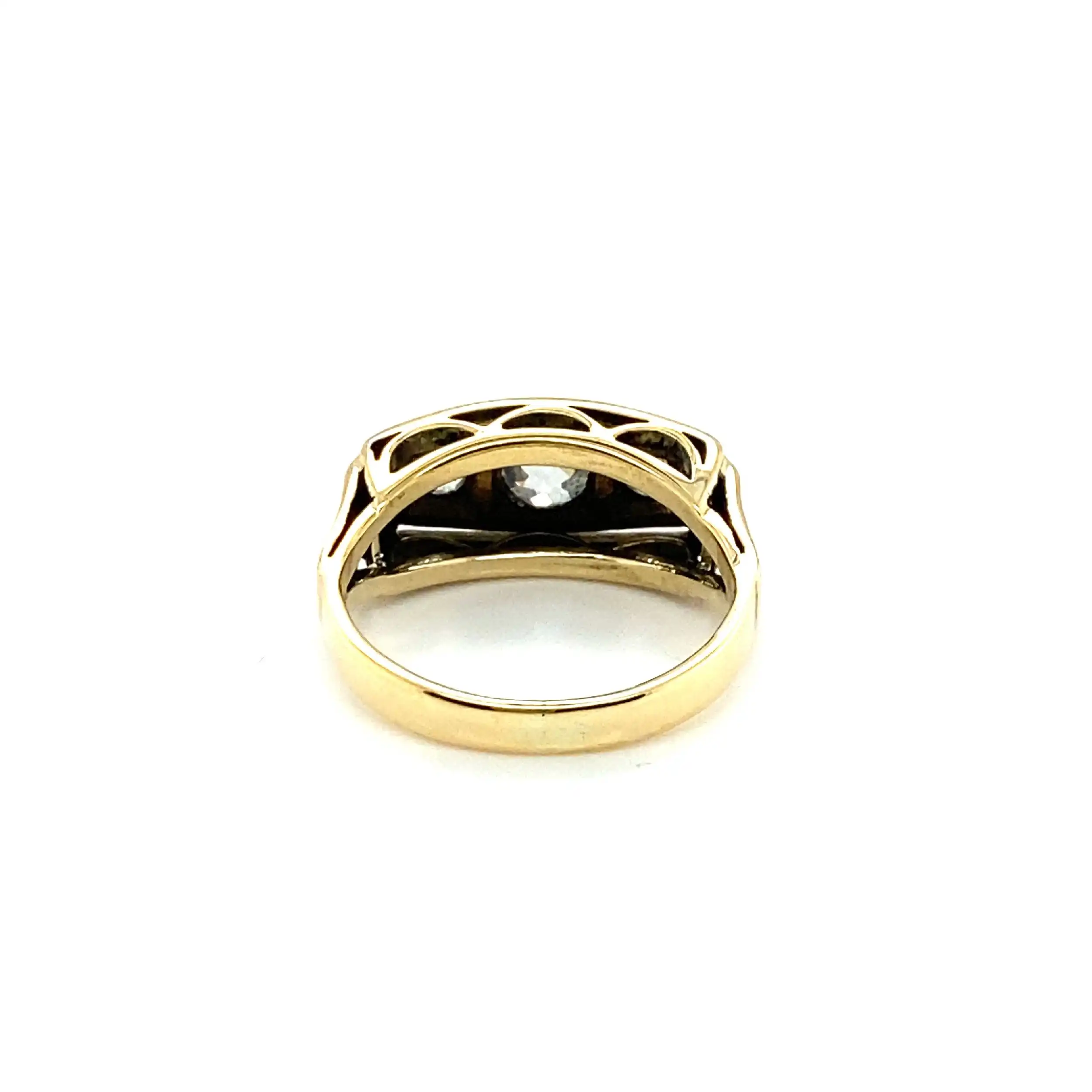 Ring Bicolor mit 3 Altschliff Diamanten Ring Bicolor mit 3 Altschliff Diamanten