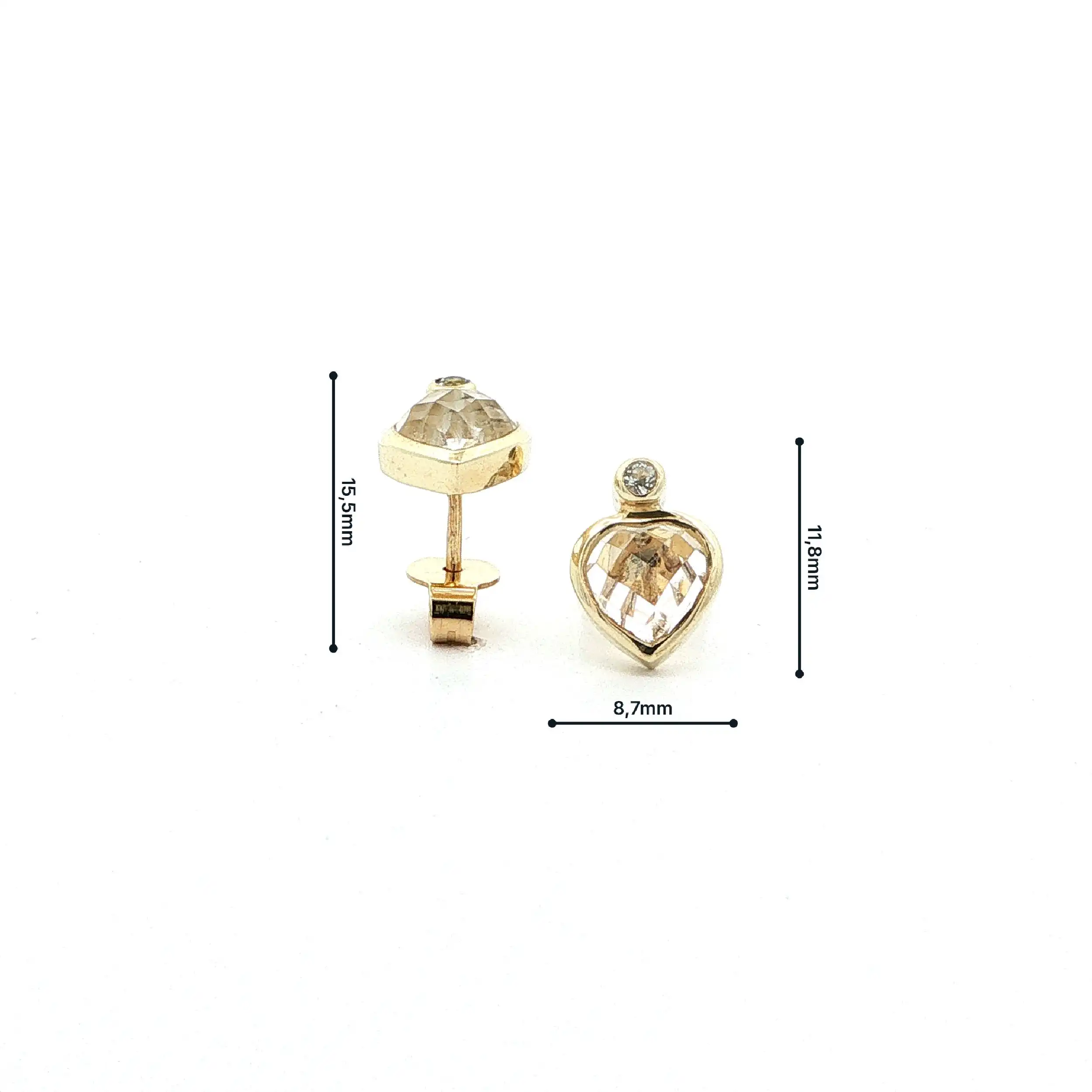 Ohrstecker Gelbgold mit Zirkonia