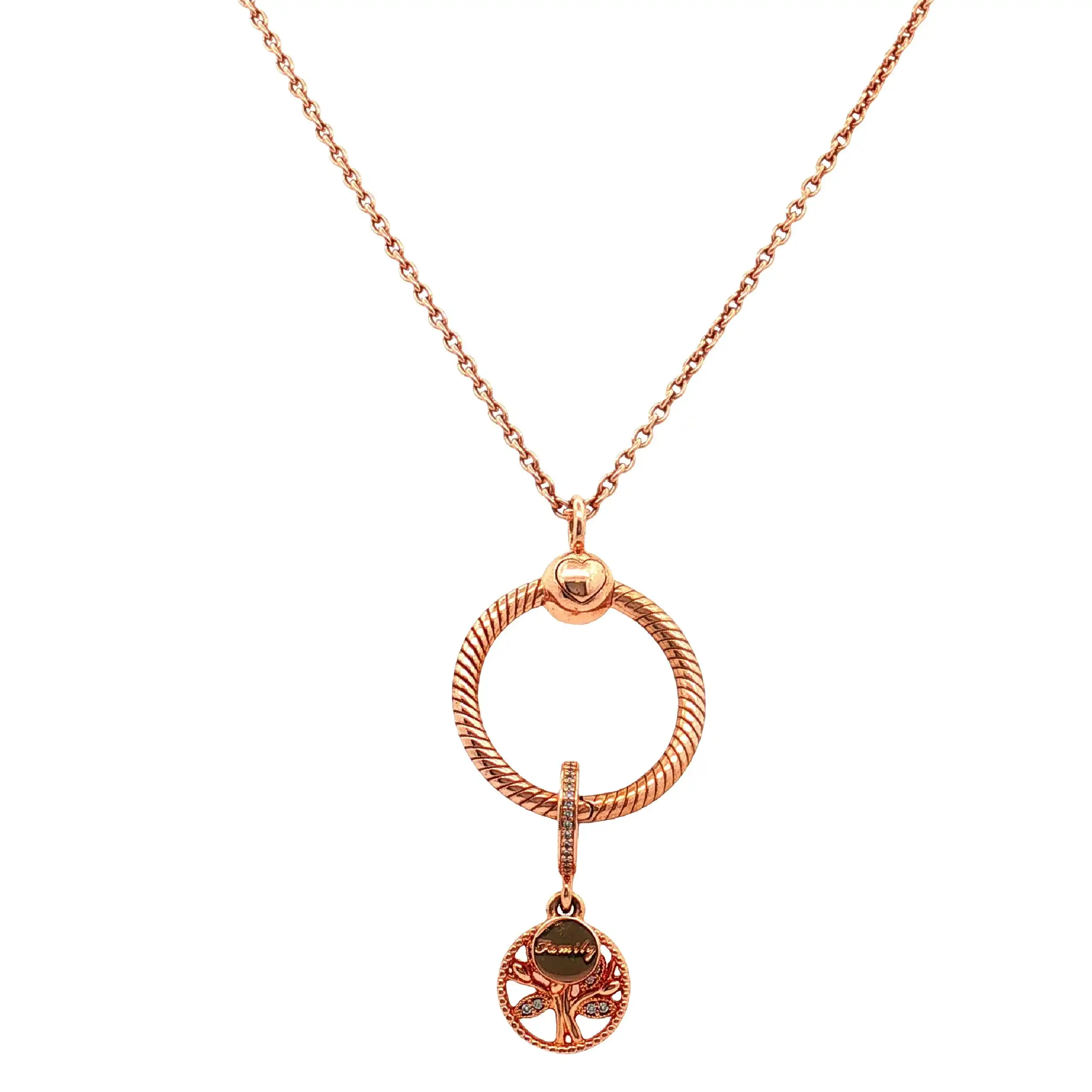 Kette Pandora mit Anhänger "Family" vergoldet Kette Pandora mit Anhänger "Family" vergoldet