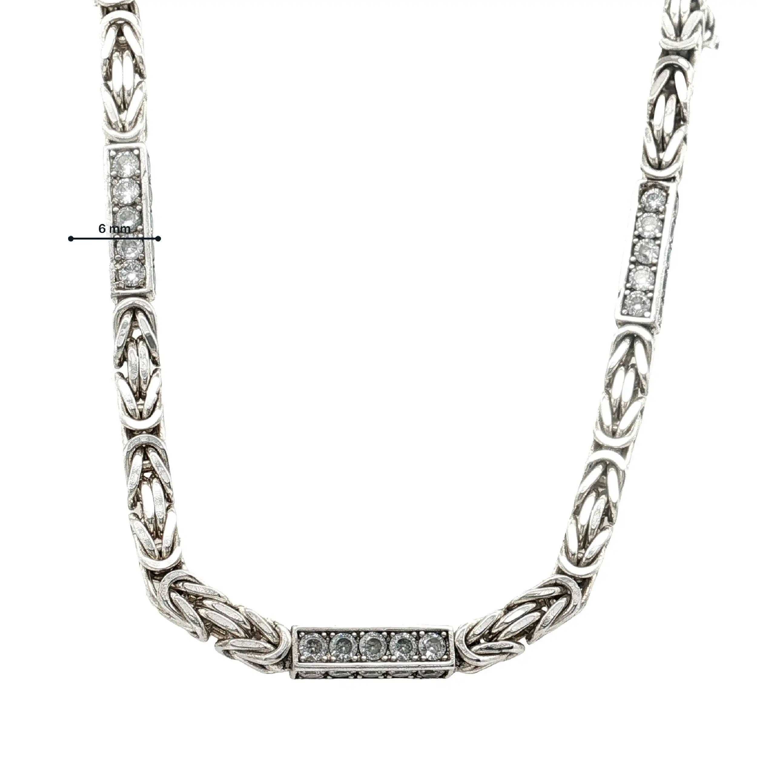 Königskette Silber mit Zirkonia