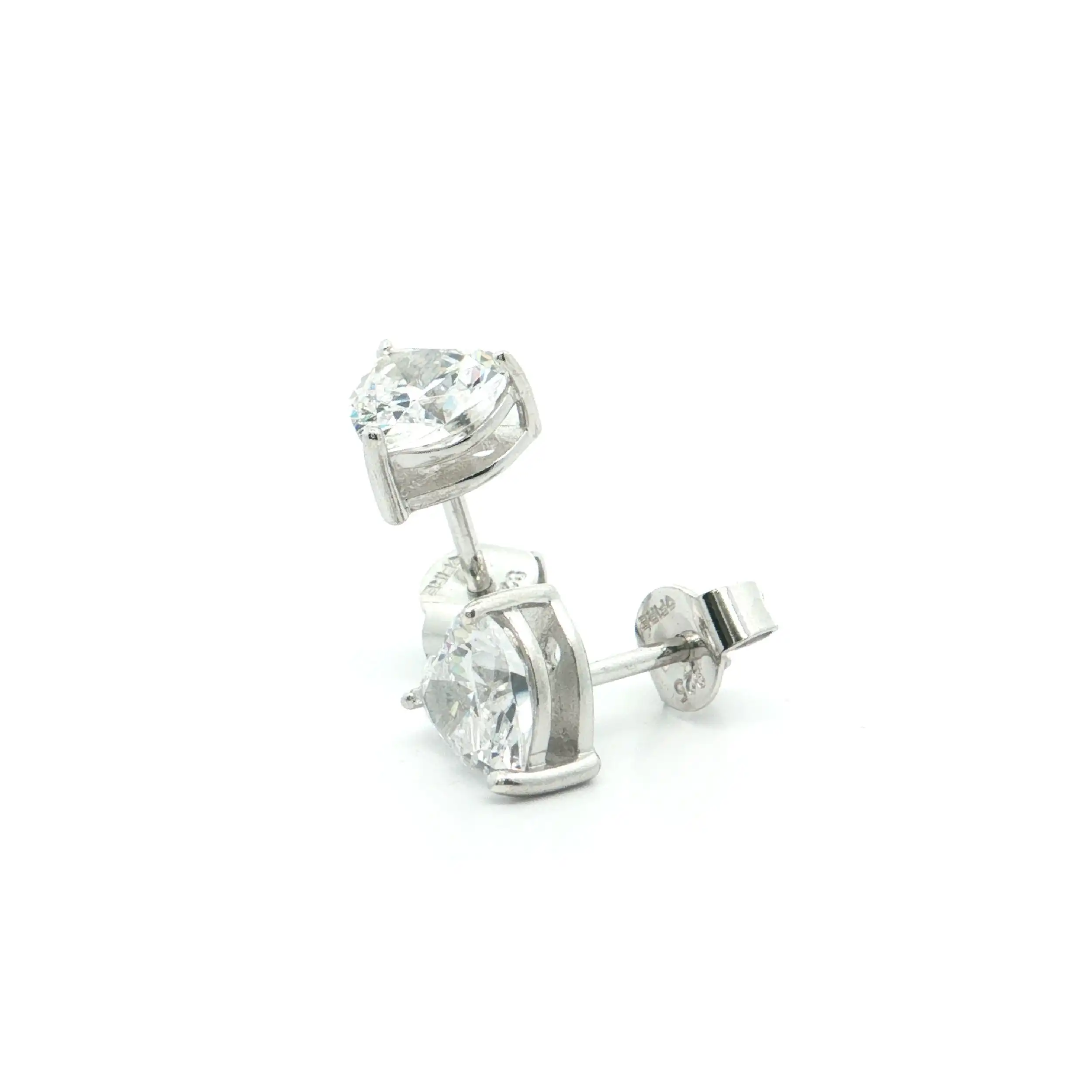 Ohrstecker Silber mit Zirkonia-Herzchen