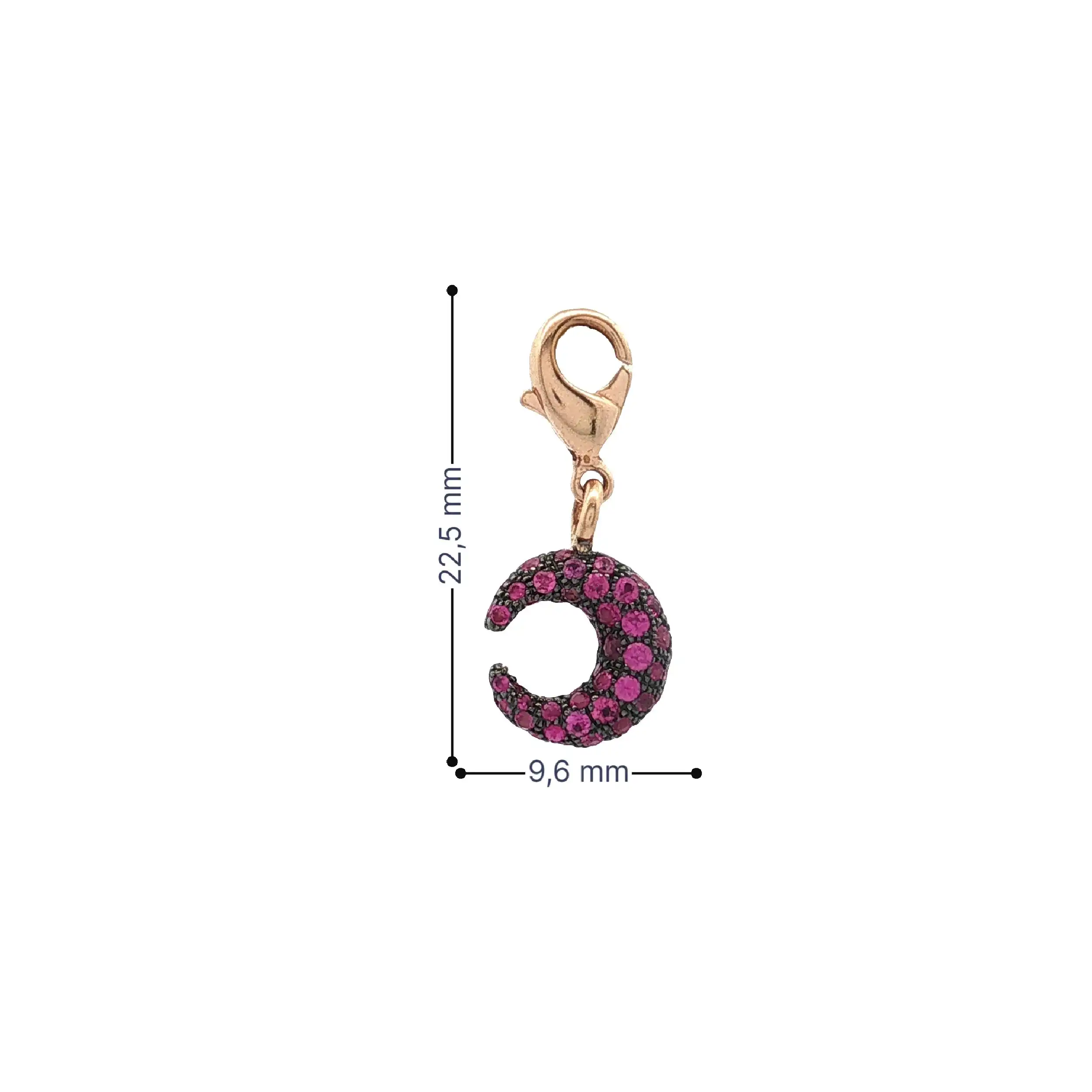 Charm Rotgold Al Coro mit Pinken Saphiren