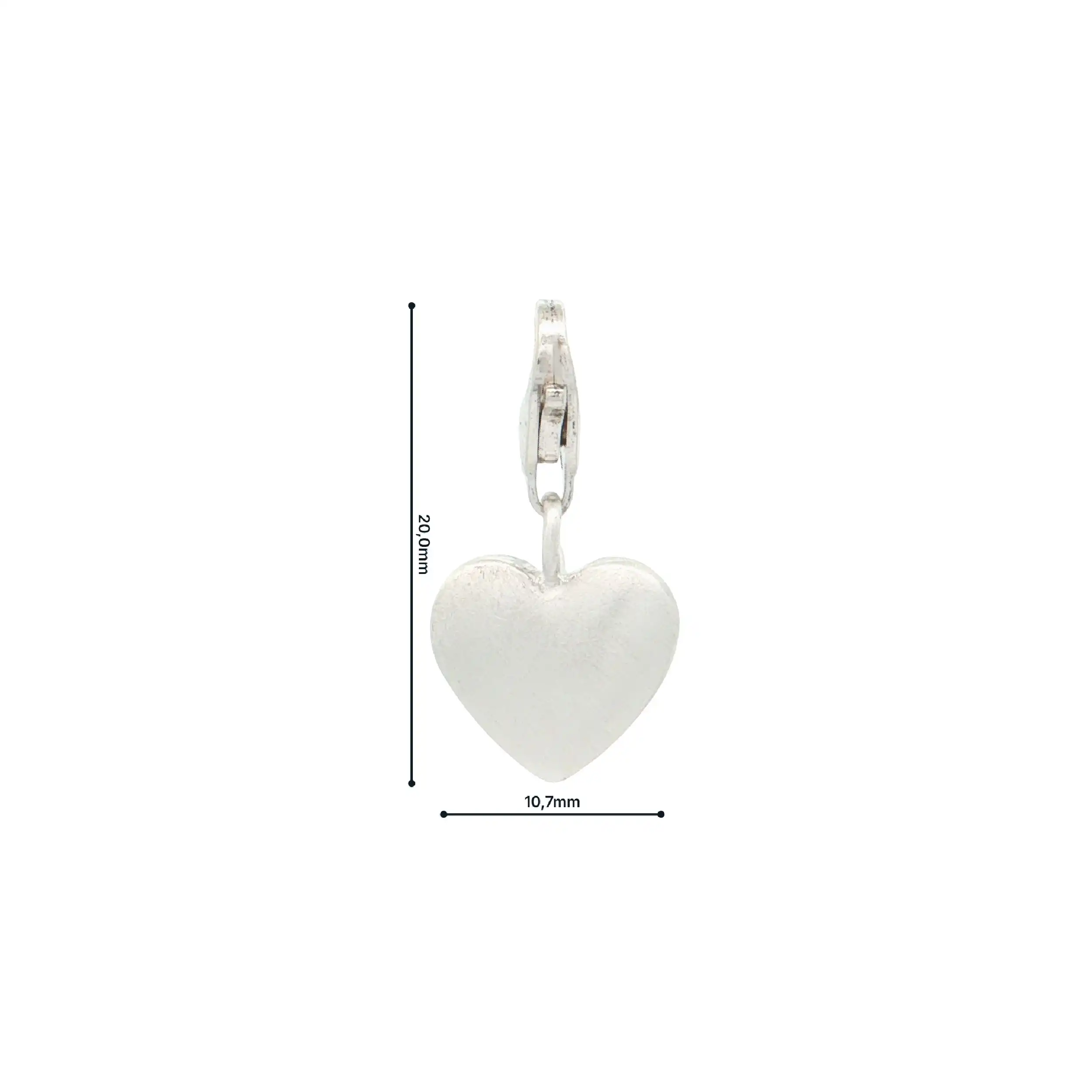 Anhänger Charm Silber Herz mattiert