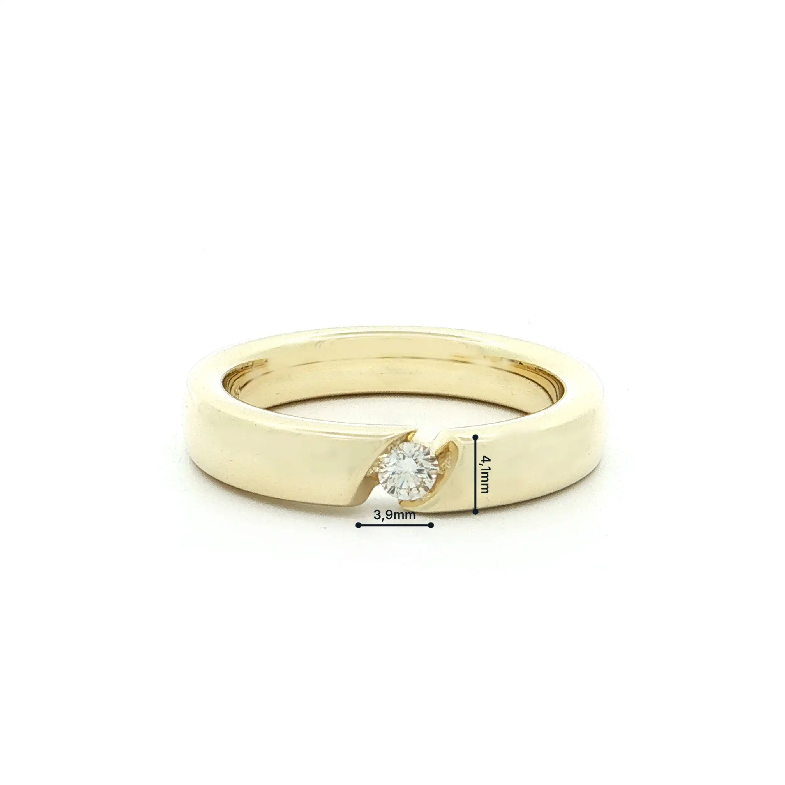 Ring Gelbgold mit Brillant, graviert mit 0,10ct Ring Gelbgold mit Brillant, graviert mit 0,10ct