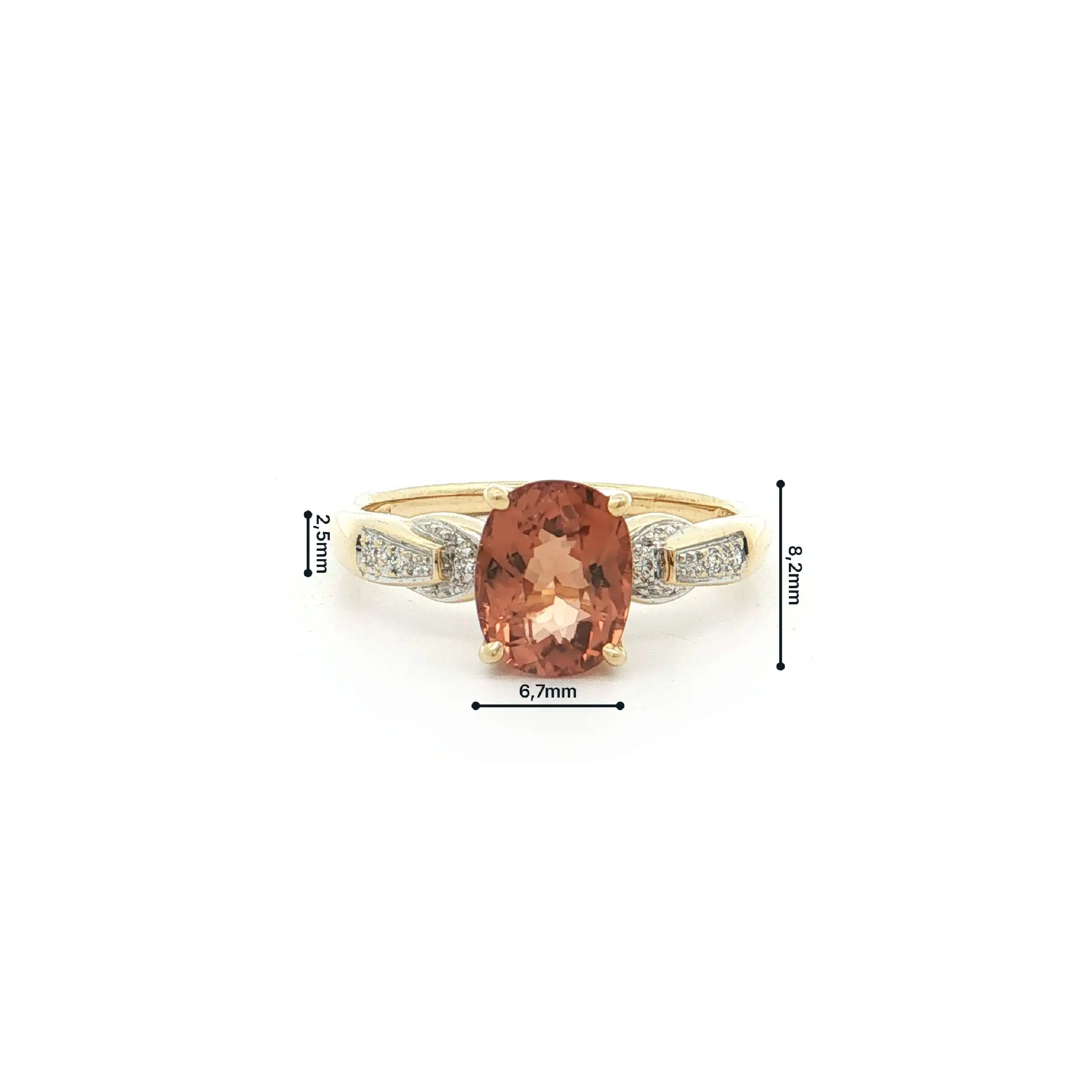 Ring Bicolor mit Kupfer-Turmalin und Brillanten, mit Echtheitszertifikat