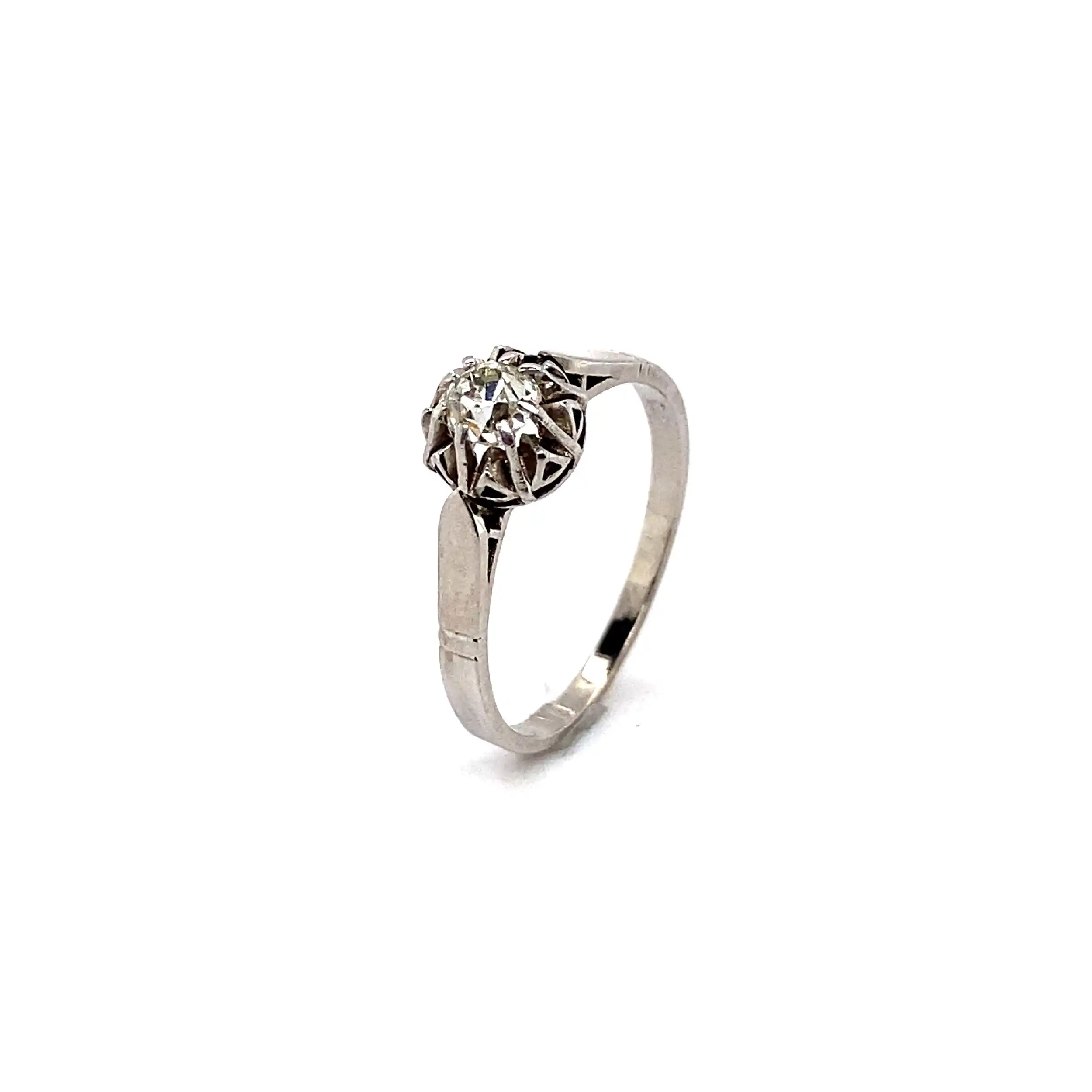 Ring Weißgold mit Brillant Altschliff Ring Weißgold mit Brillant Altschliff