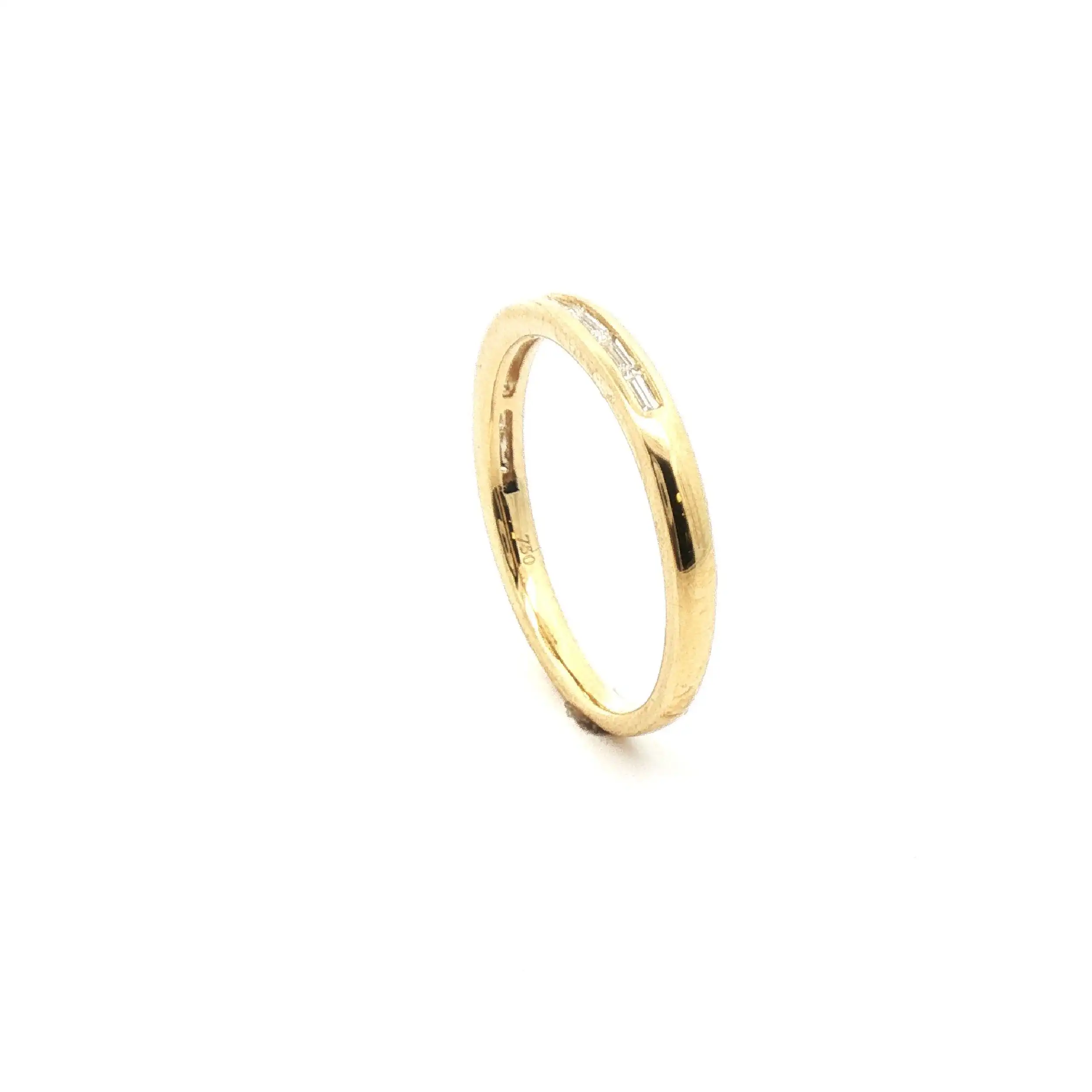 Halbmemoryring Gelbgold mit Baguettediamanten Halbmemoryring Gelbgold mit Baguettediamanten