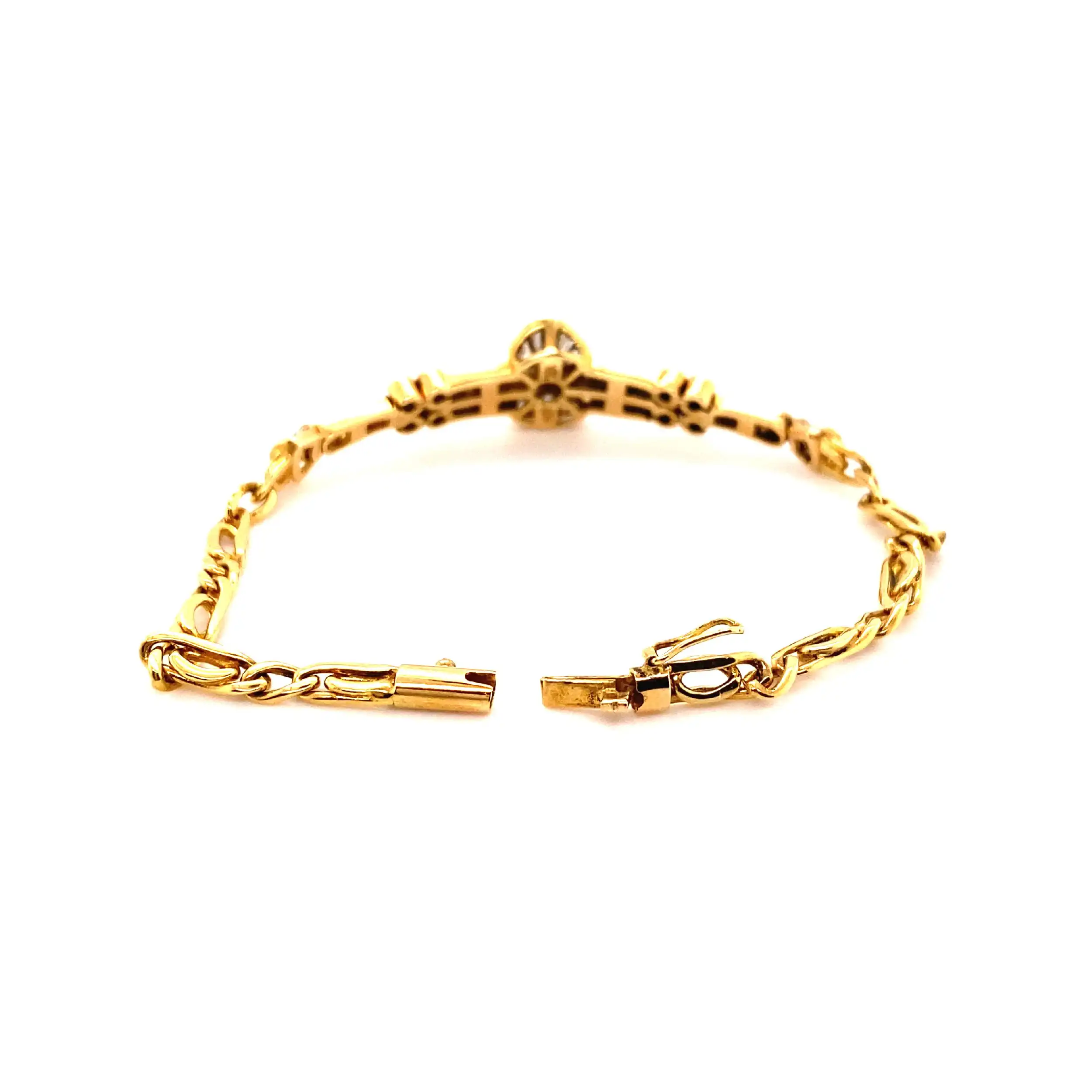 Armband Gelbgold mit Baguettediamanten und Brillanten Armband Gelbgold mit Baguettediamanten und Brillanten