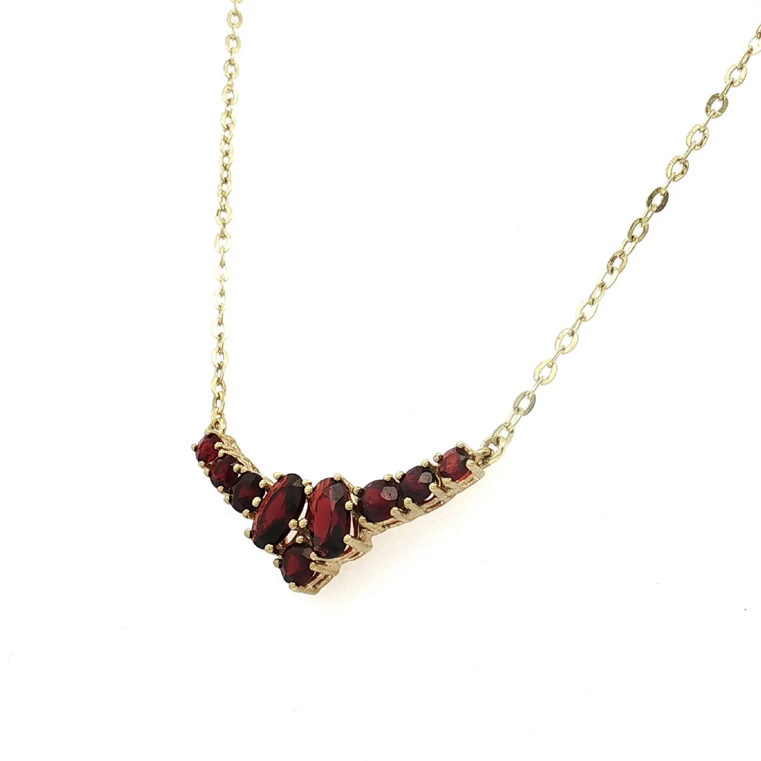 Collier Gelbgold mit Granat Collier Gelbgold mit Granat