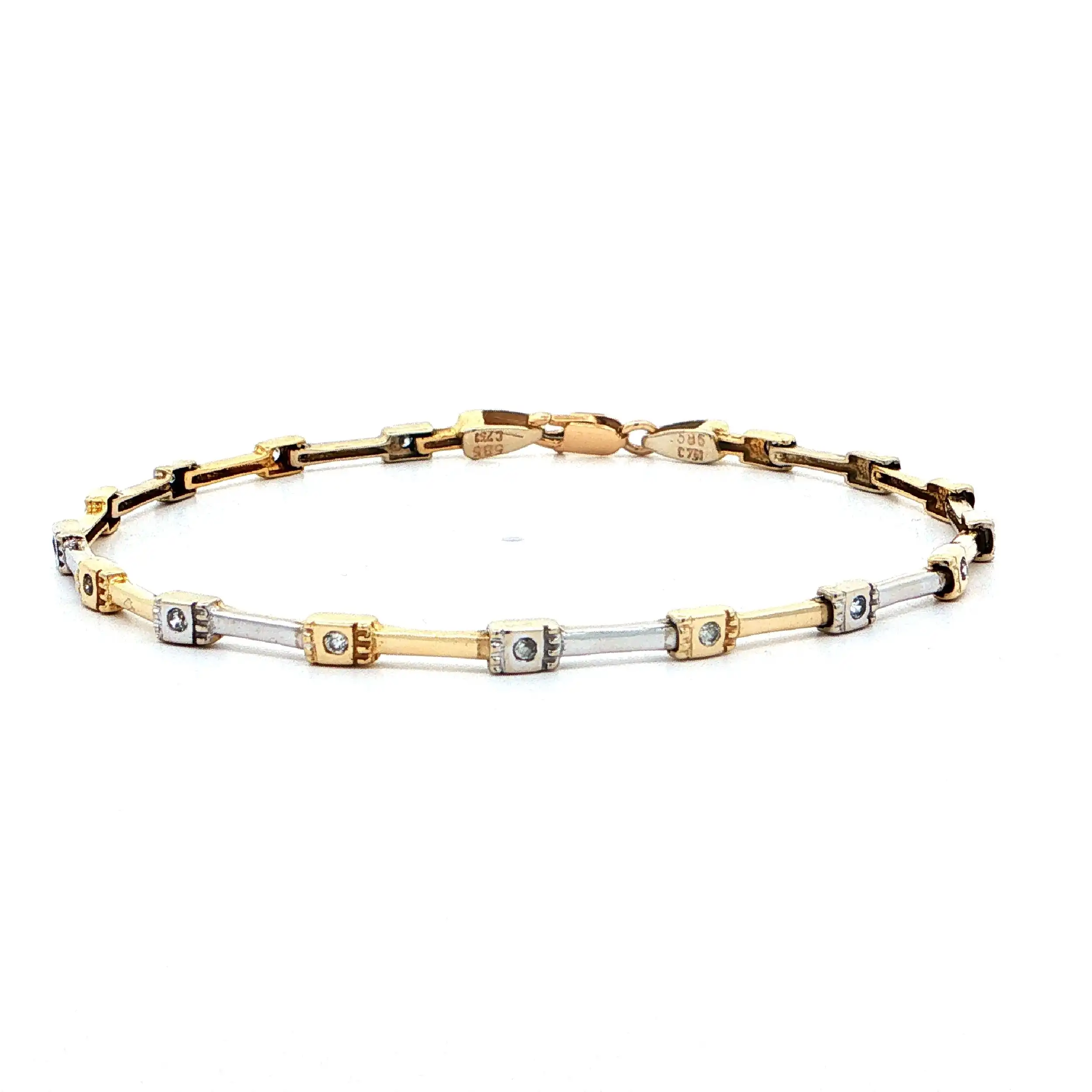 Tennis-Armband Bicolor mit Zirkonia