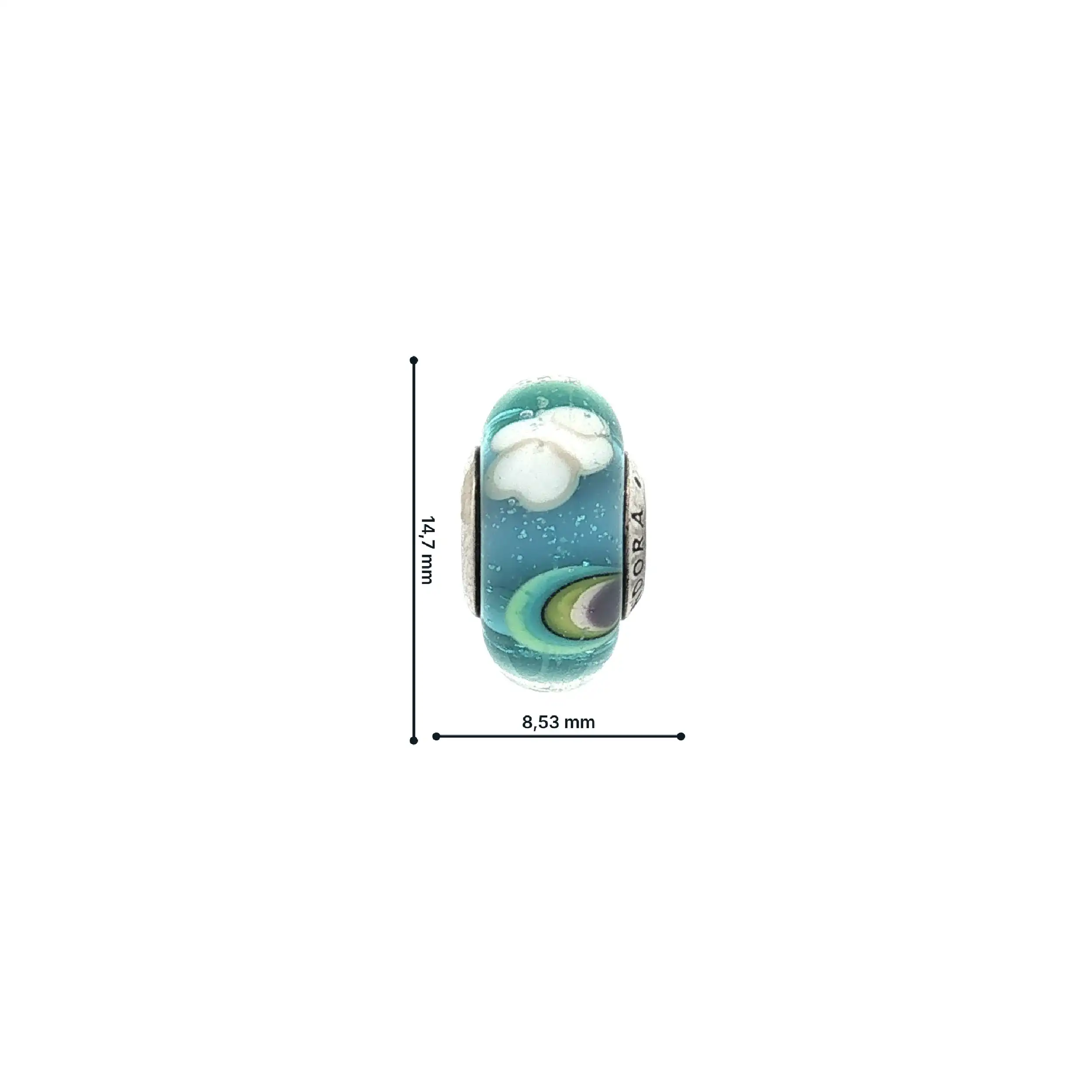 Charm Murano Glas Regenbogen