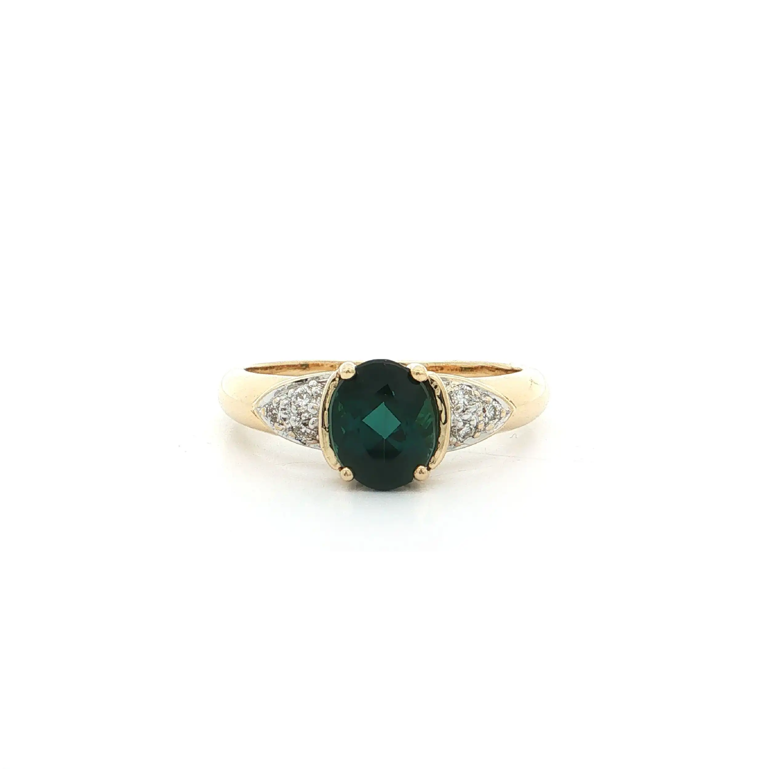 Ring Bicolor mit Turmalin und Brillanten mit Amayani Expertise