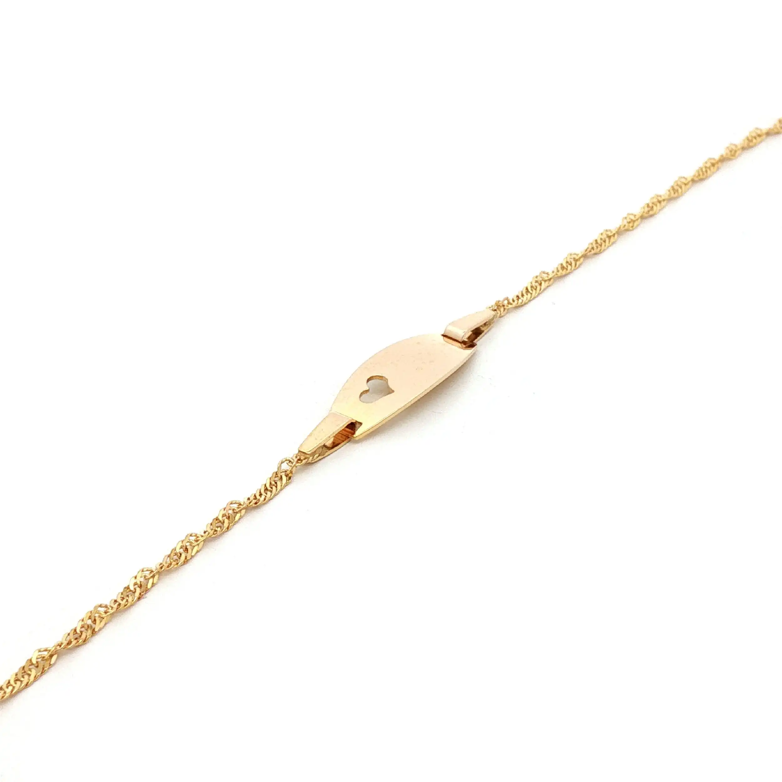 Kinder ID-Armbanbd Gelbgold mit Gravurplatte
