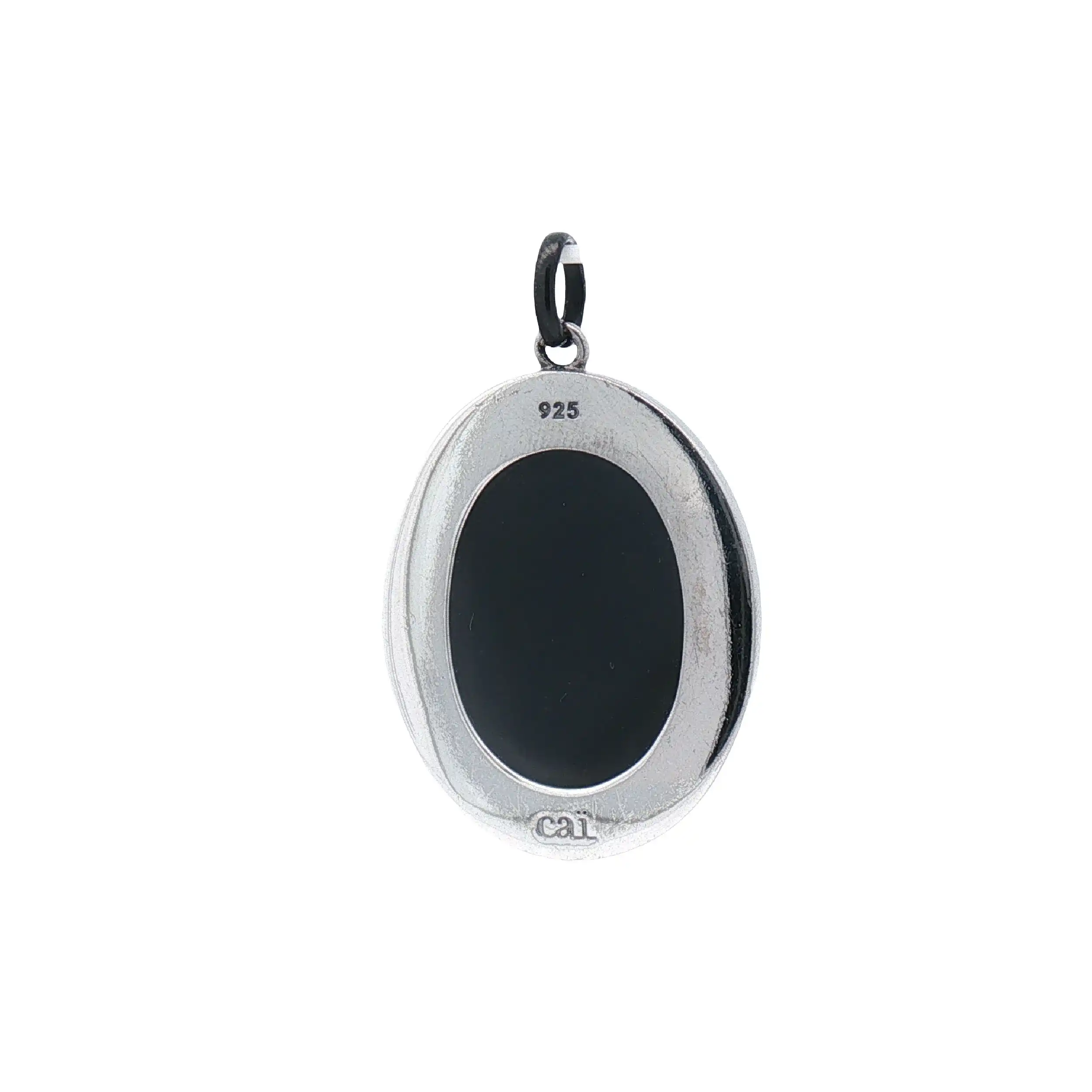 Anhänger Silber mit schwarzer Platter Totenkopf und Diamantrosen