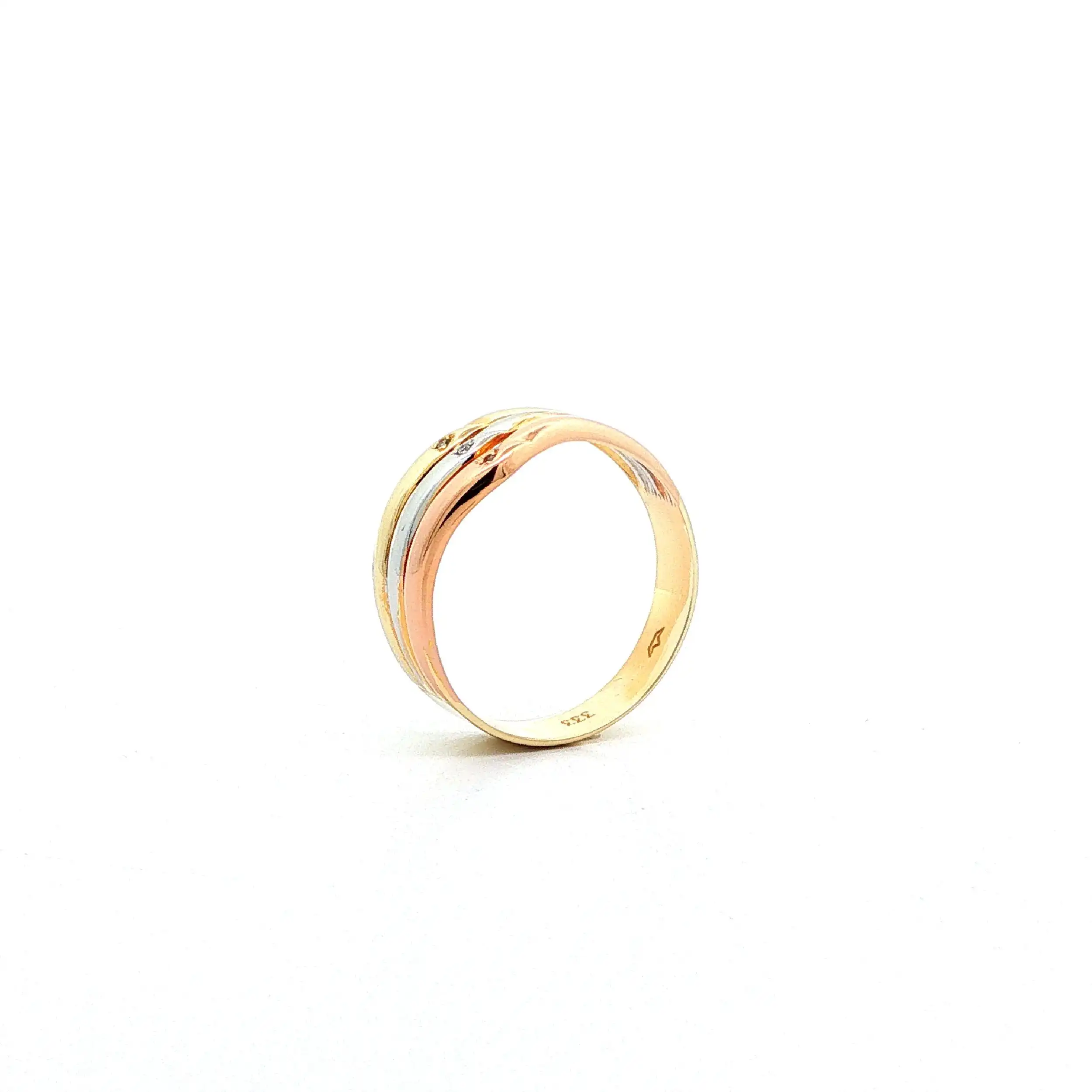 Ring Tricolor mit Diamanten