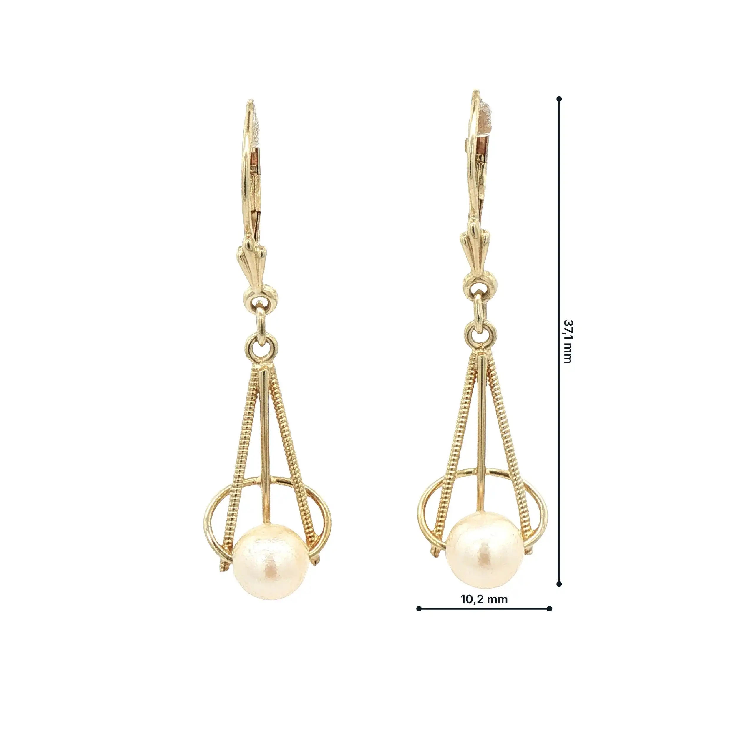 Ohrhänger Gelbgold mit Perle und Zirkonia Ohrhänger Gelbgold mit Perle und Zirkonia