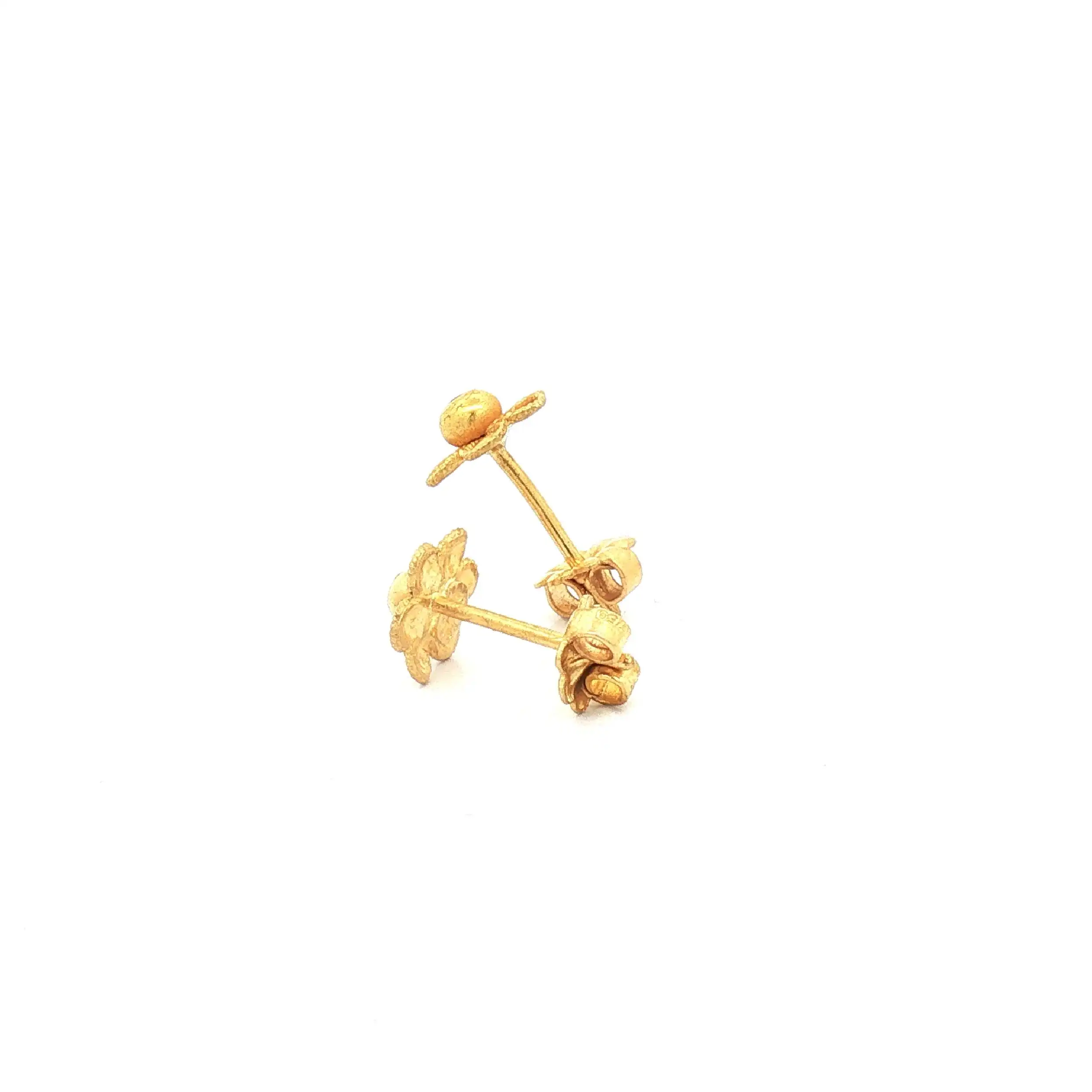 Ohrstecker Gelbgold Blume mit Brillant