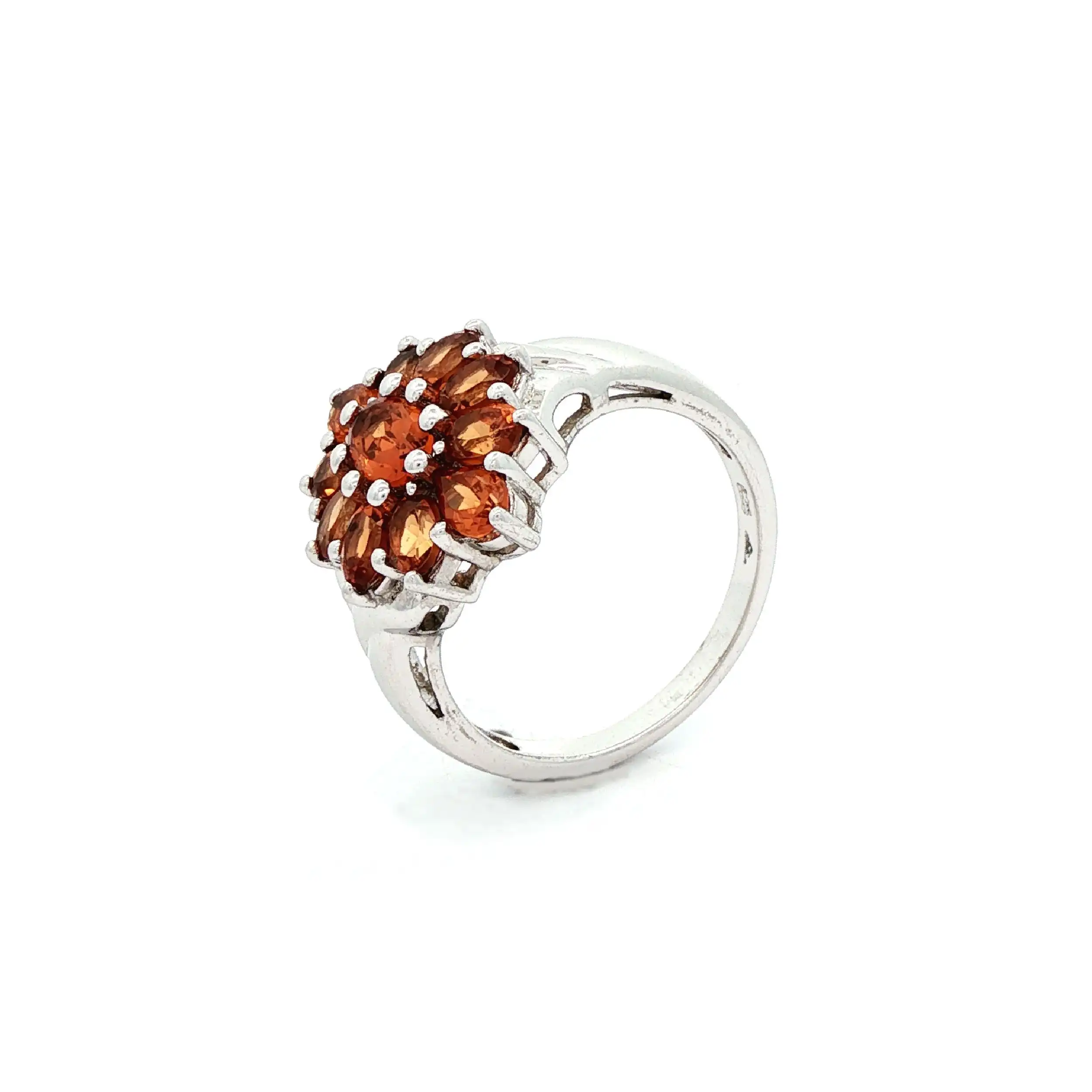 Ring Silber mit orangefarbenen Farbsteinen