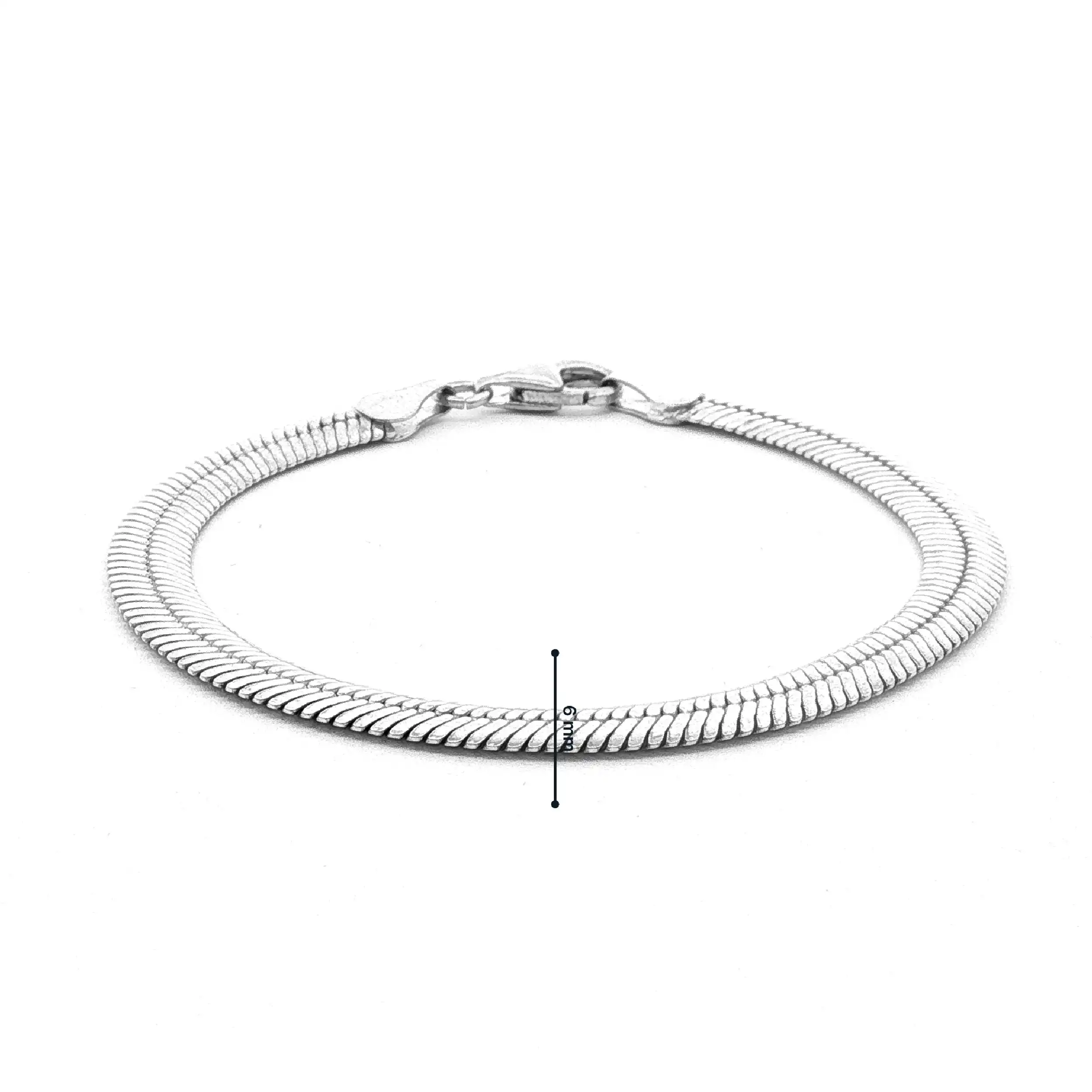 Schlangenarmband flach Silber