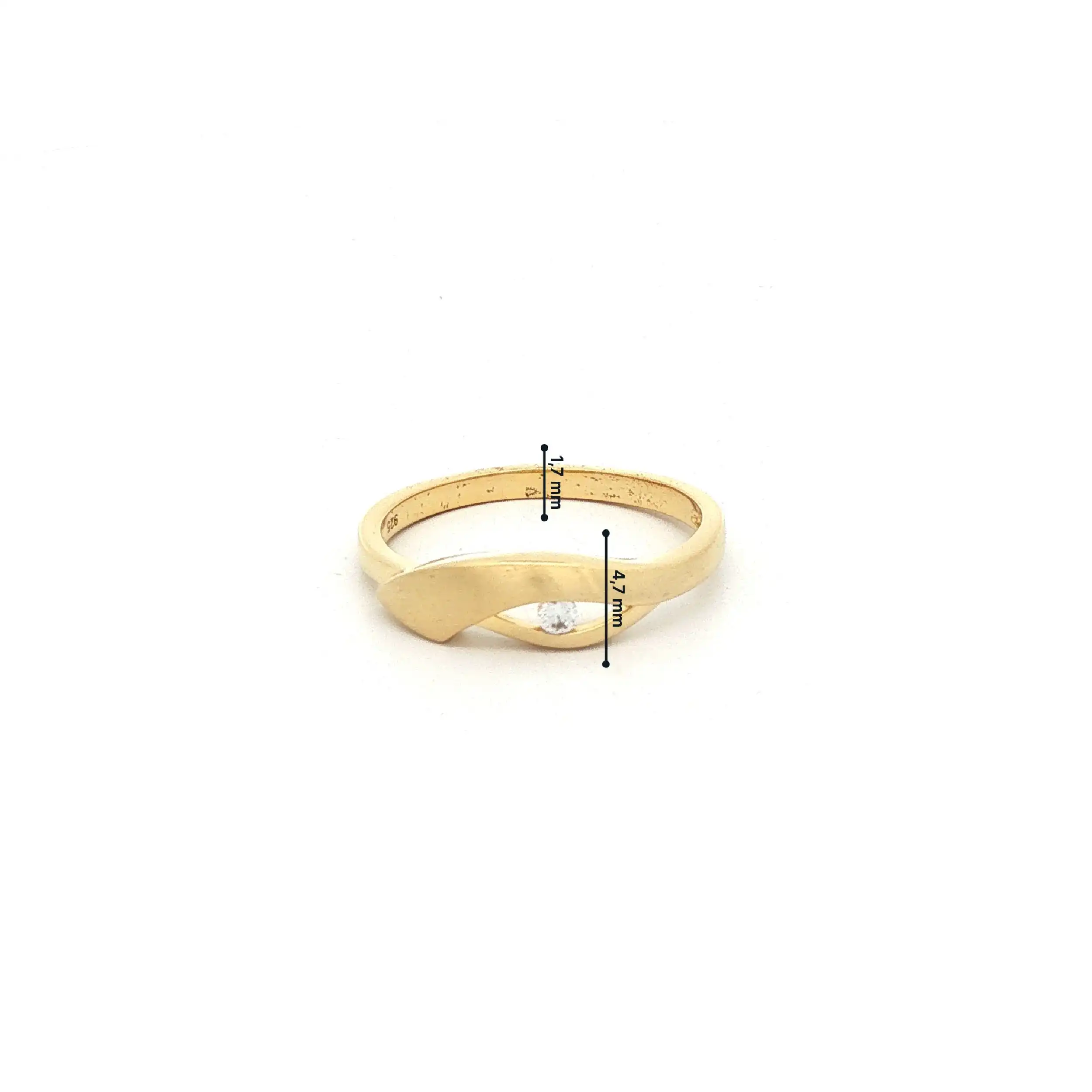 Ring Silber vergoldet teil mattiert mit Zirkonia