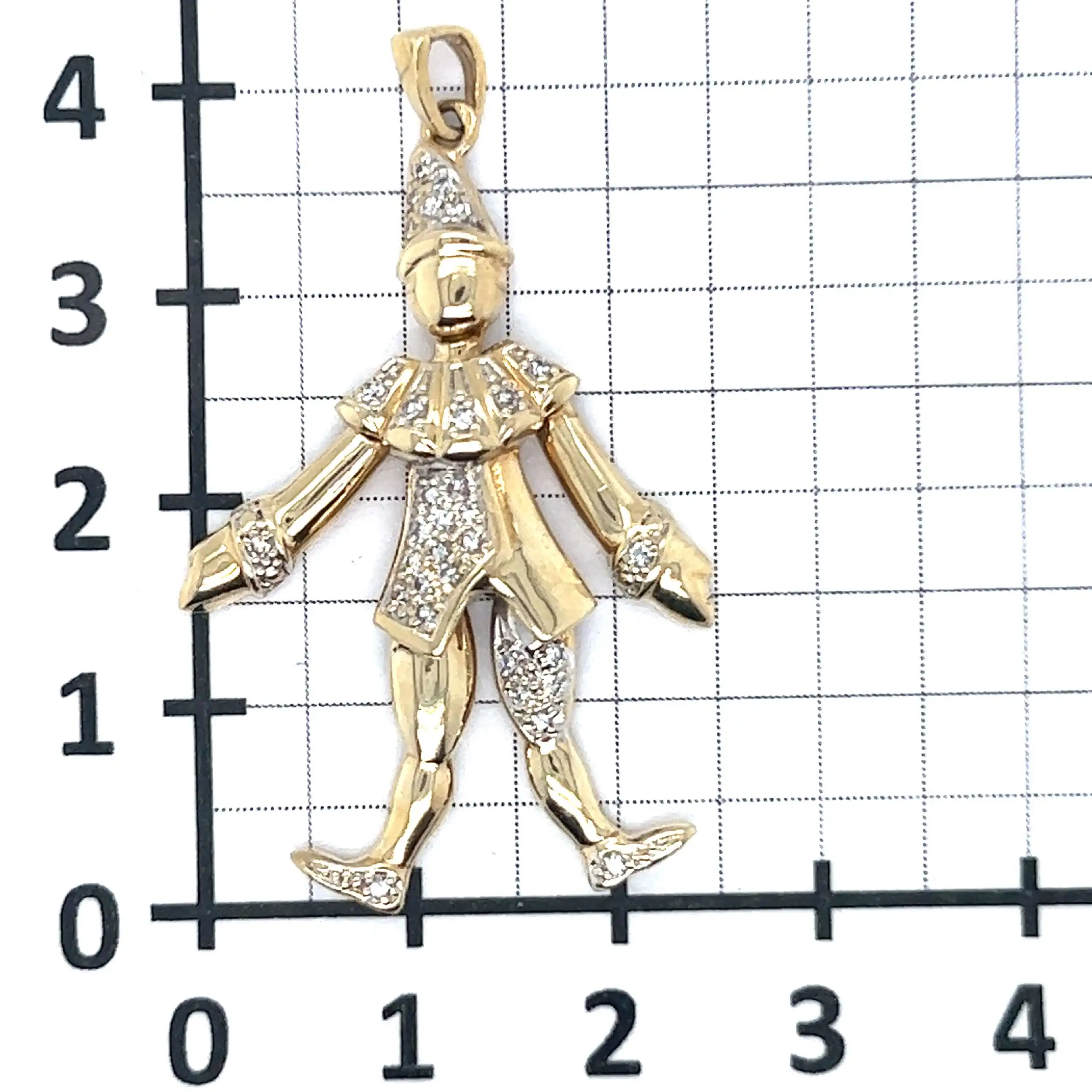 Anhänger Harlekin Gelbgold mit Diamanten, graviert mit 0,25ct Anhänger Harlekin Gelbgold mit Diamanten, graviert mit 0,25ct