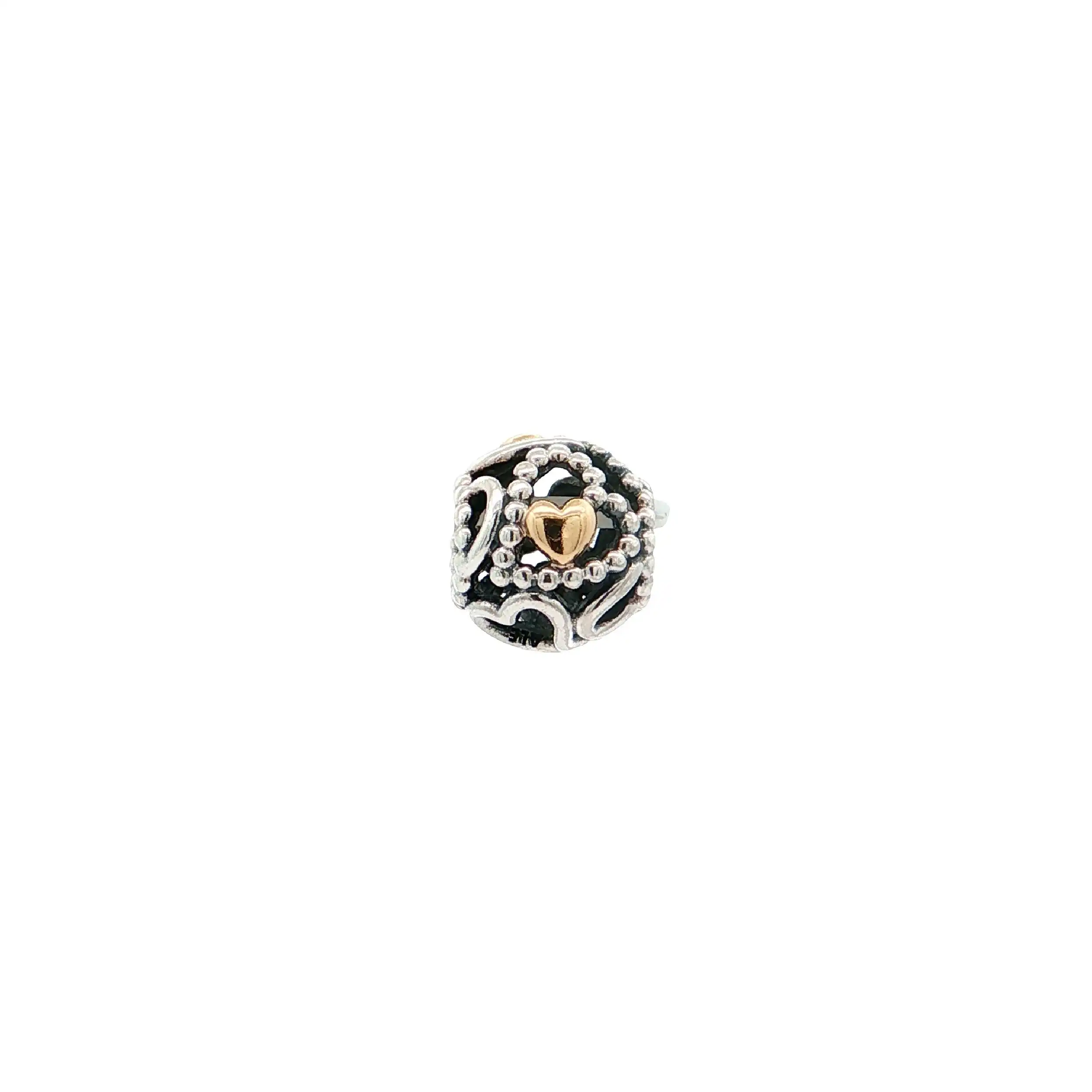 Charm Silber Pandora mit Gold Charm Silber Pandora mit Gold