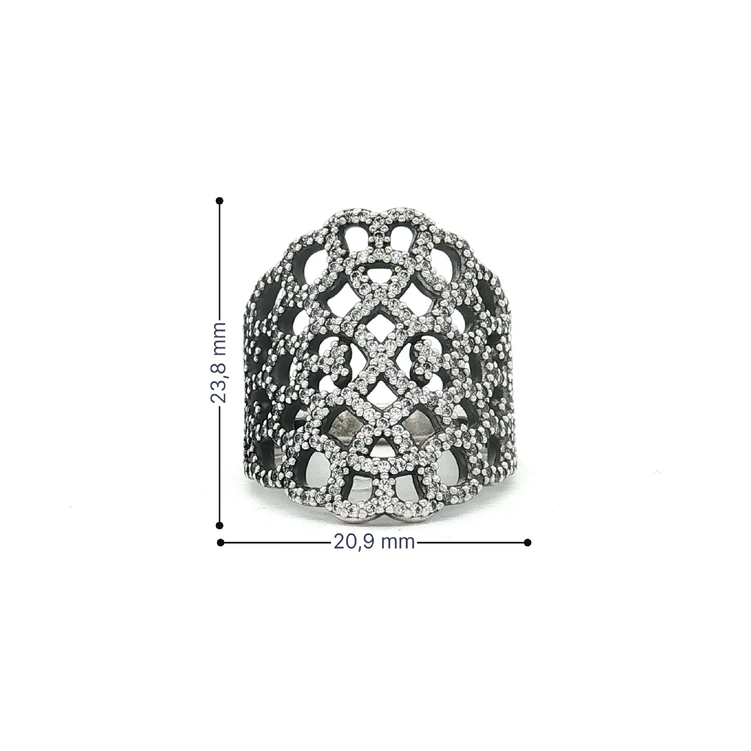 Ring Silber Pandora "schimmernde Spitze" mit Zirkonia Ring Silber Pandora "schimmernde Spitze" mit Zirkonia