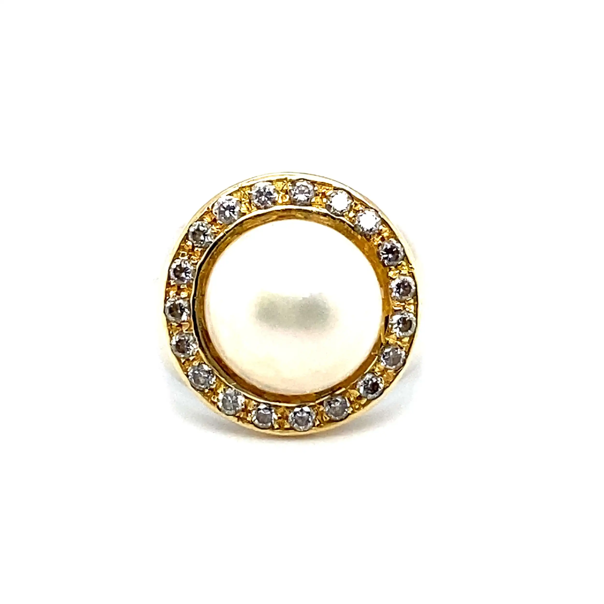 Ring Bicolor mit Mabéperle und Zirkonia Ring Bicolor mit Mabéperle und Zirkonia