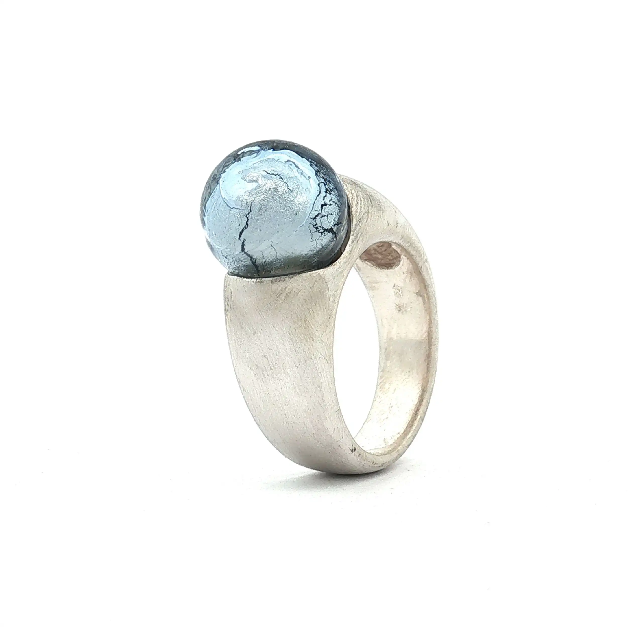 Ring Silber mit blauen Stein