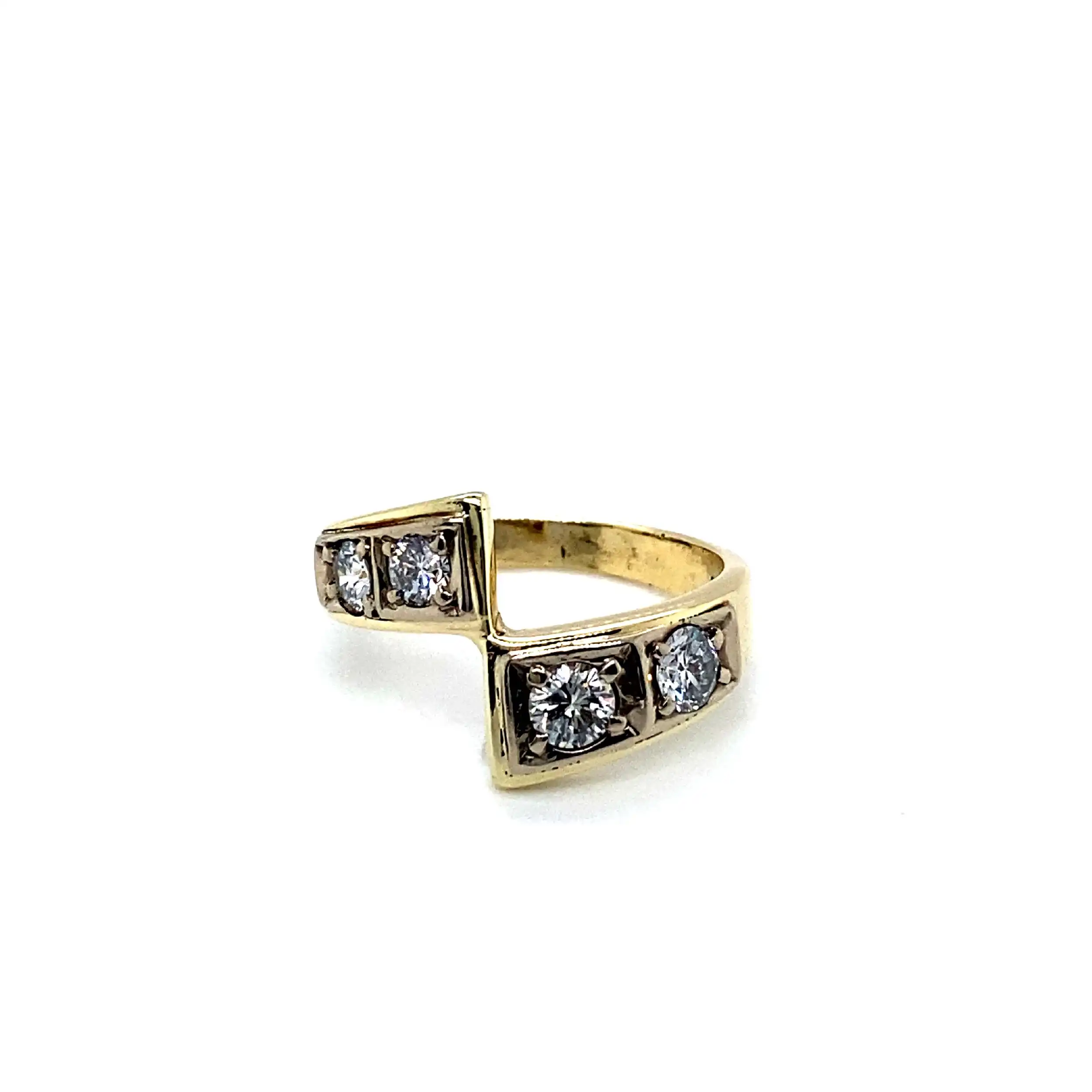 Ring Bicolor mit 4 Brillanten Ring Bicolor mit 4 Brillanten