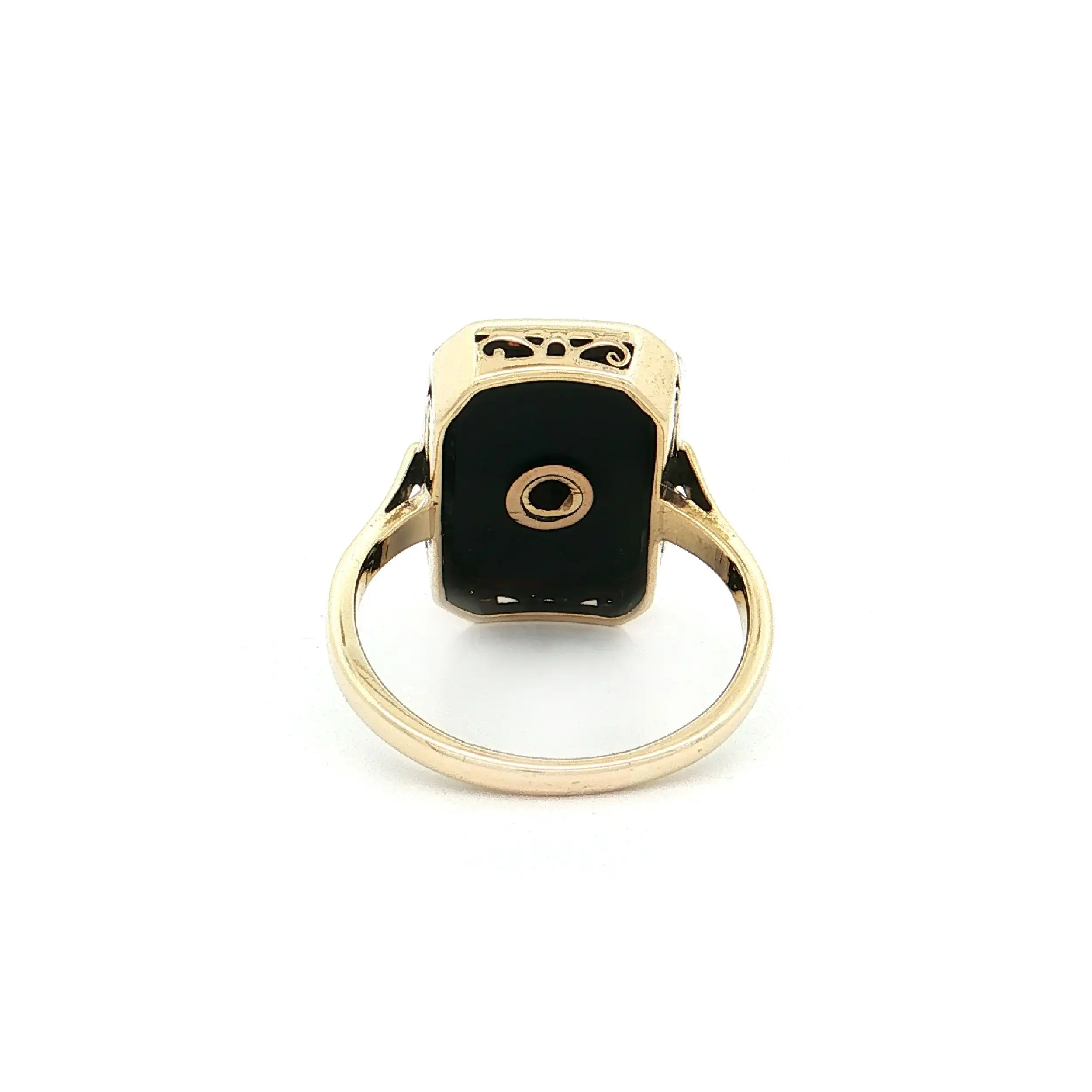 Ring Gelbgold mit Onyx und Brillant Ring Gelbgold mit Onyx und Brillant