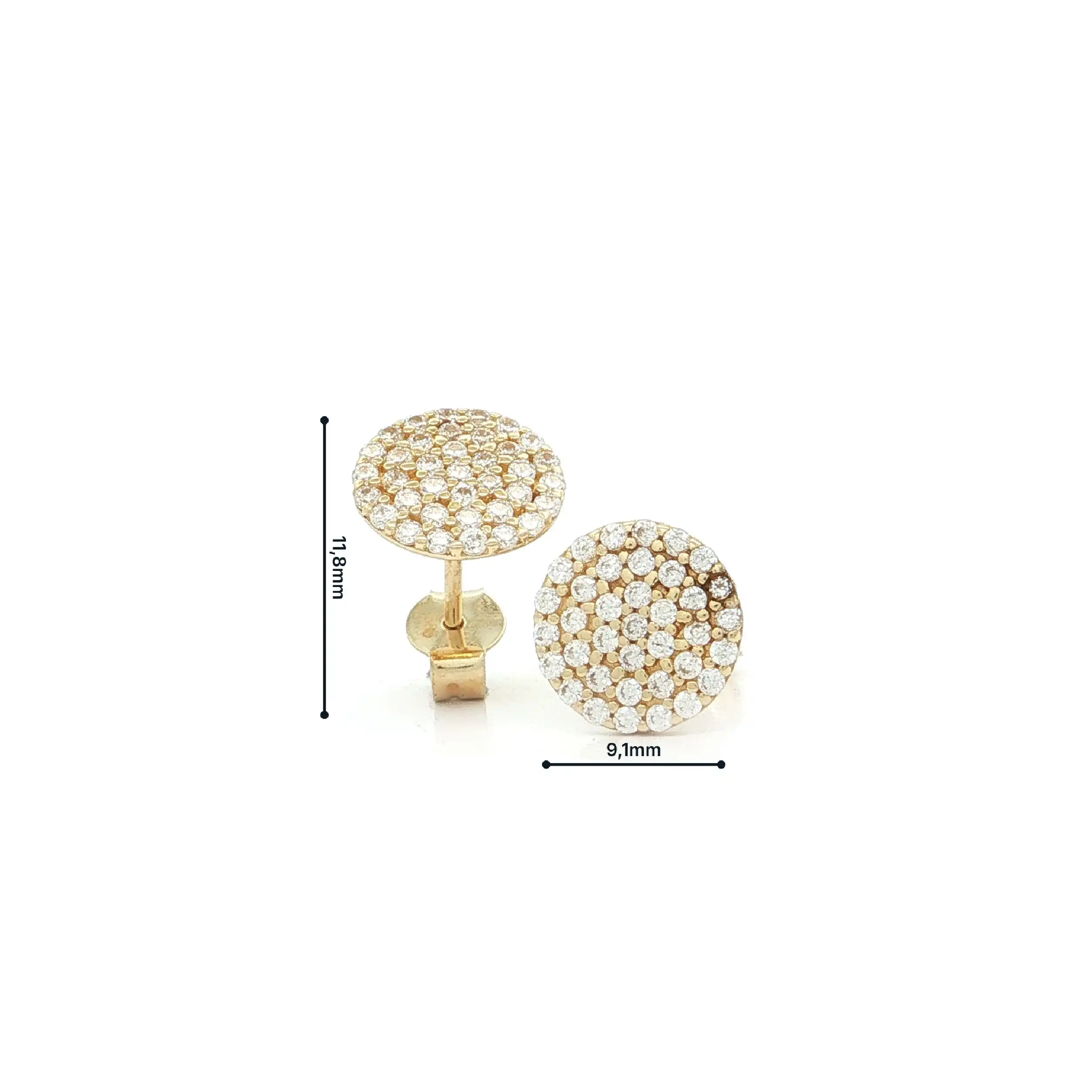 Ohrstecker Gelbgold mit Zirkonia