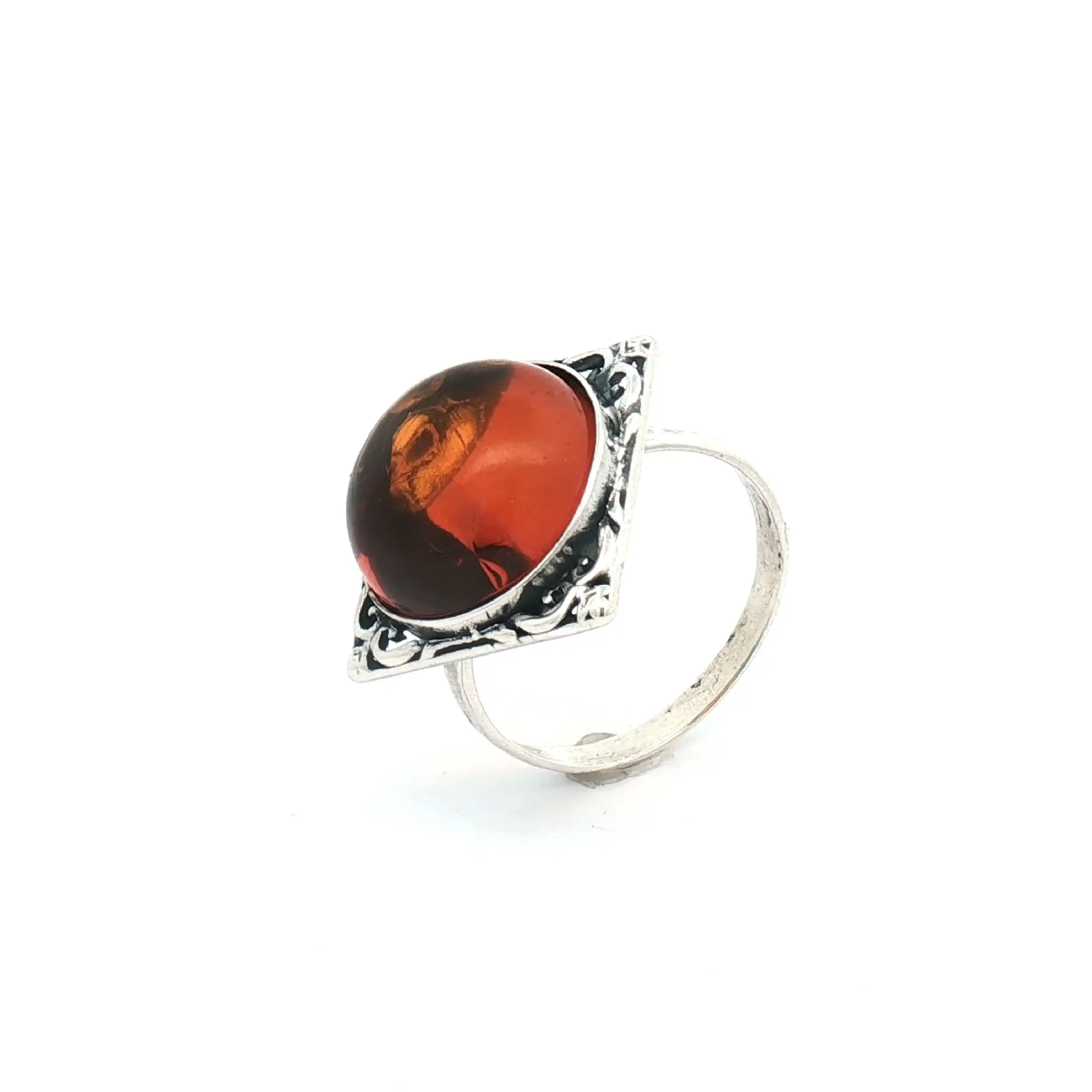 Ring Silber mit braunem Farbstein Cabochon