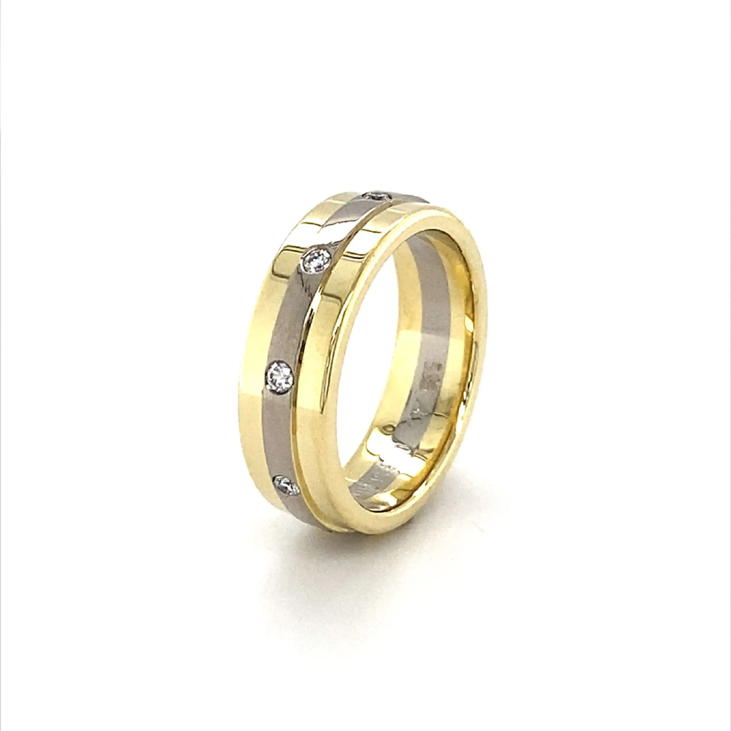 Ring Bicolor mit Brillanten mit 0,18ct graviert Ring Bicolor mit Brillanten mit 0,18ct graviert