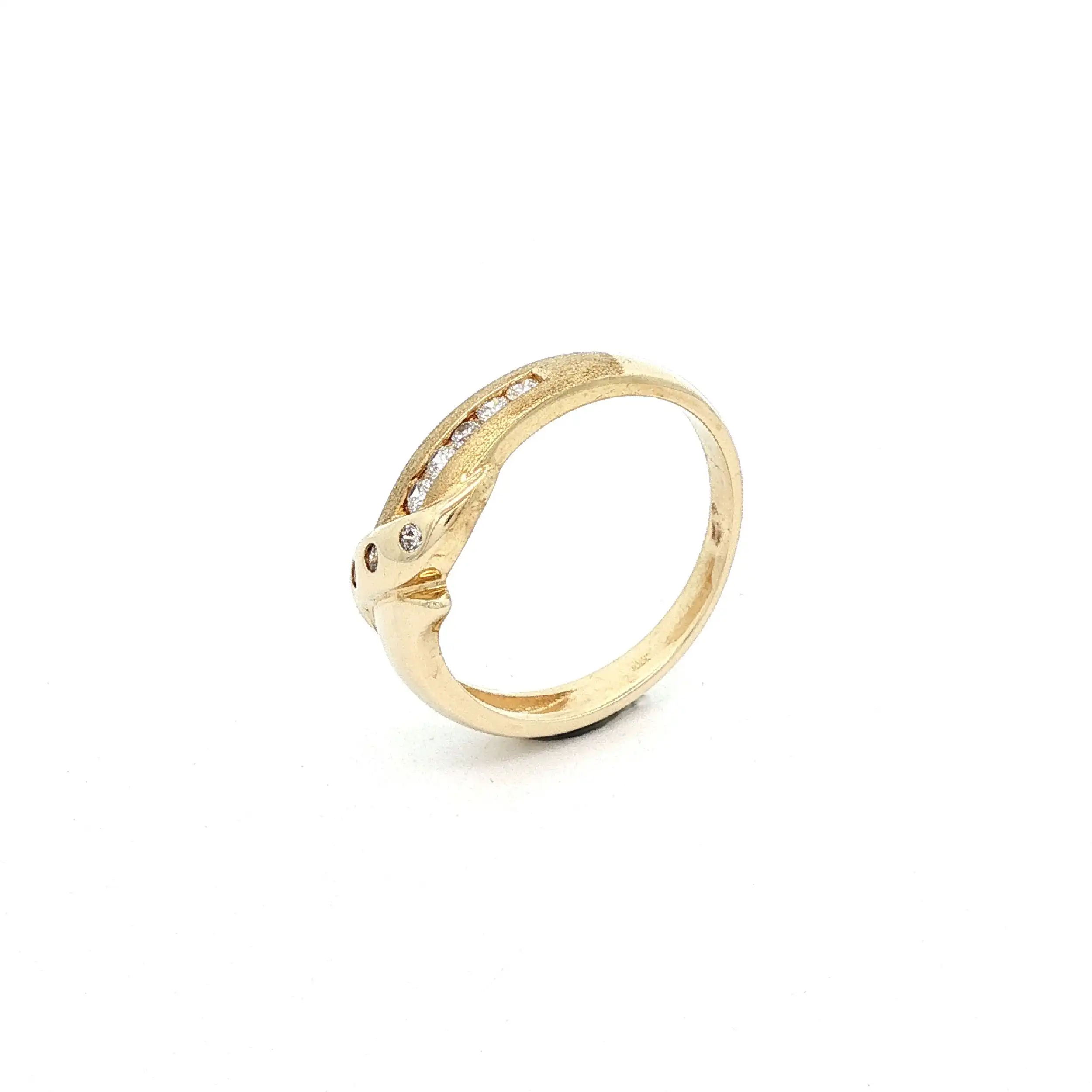 Ring Gelbgold teilmattiert mit Zirkonia