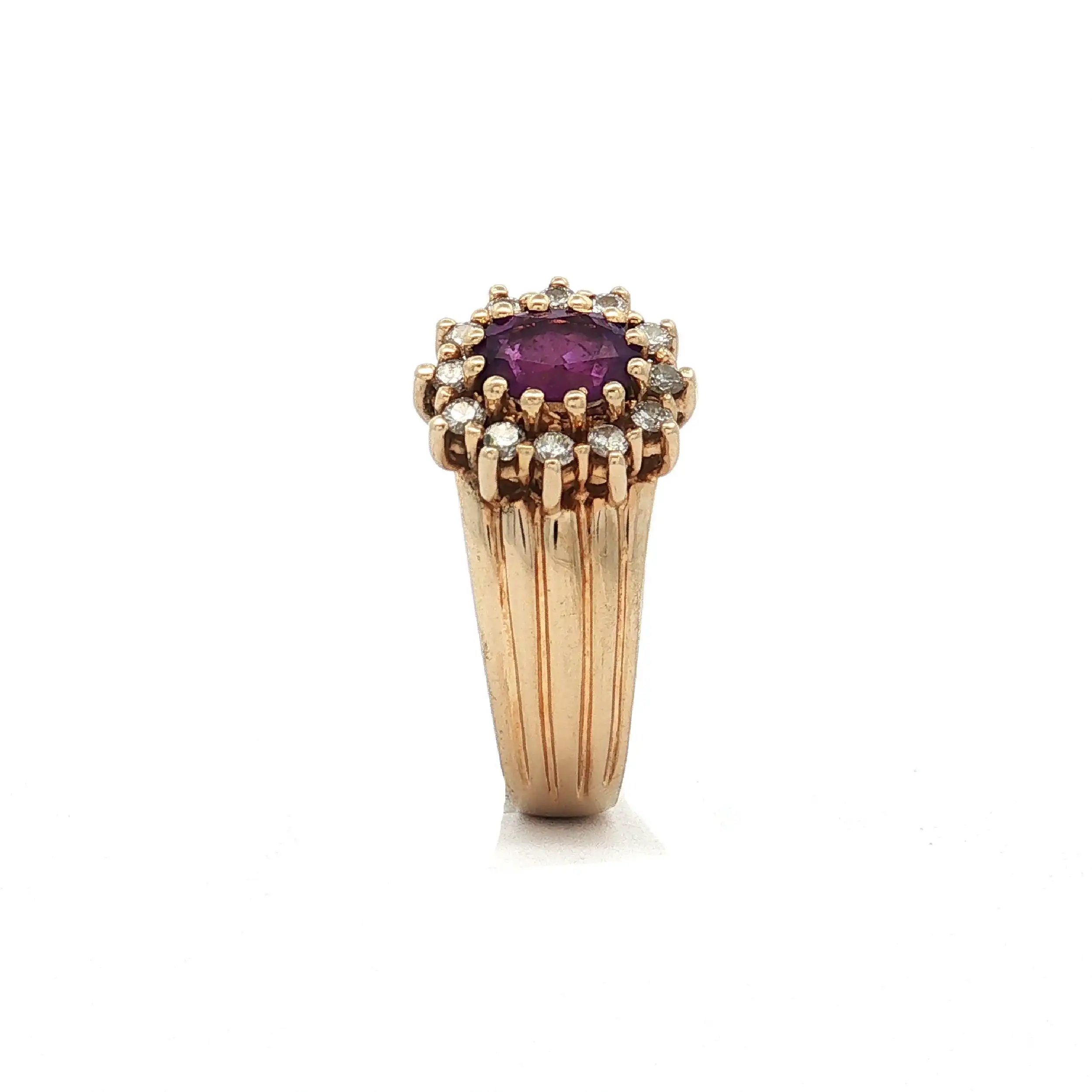 Ring Gelbgold mit Amethyst und Brillanten