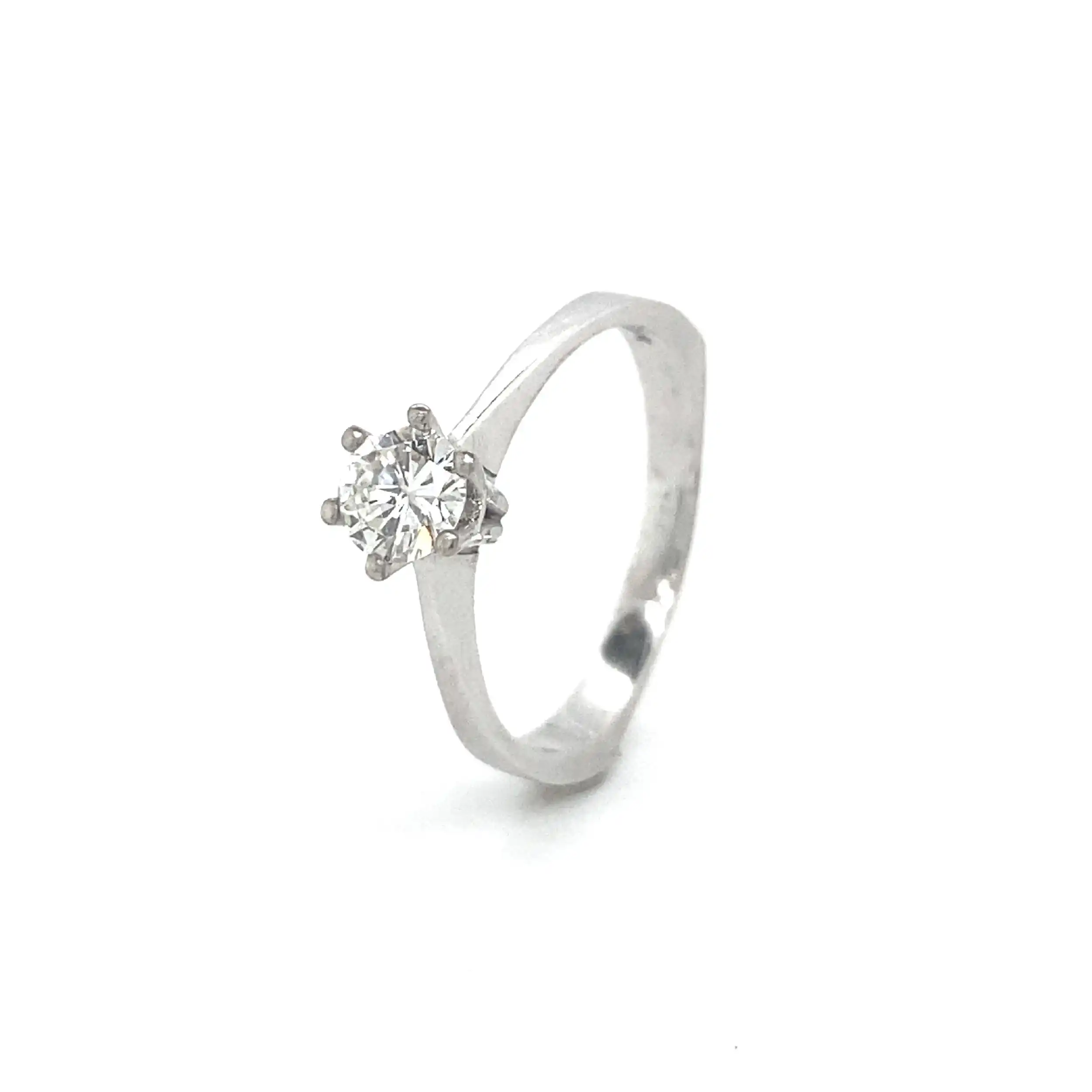 Solitärring Weißgold mit Brillant, graviert mit 0.50ct Solitärring Weißgold mit Brillant, graviert mit 0.50ct