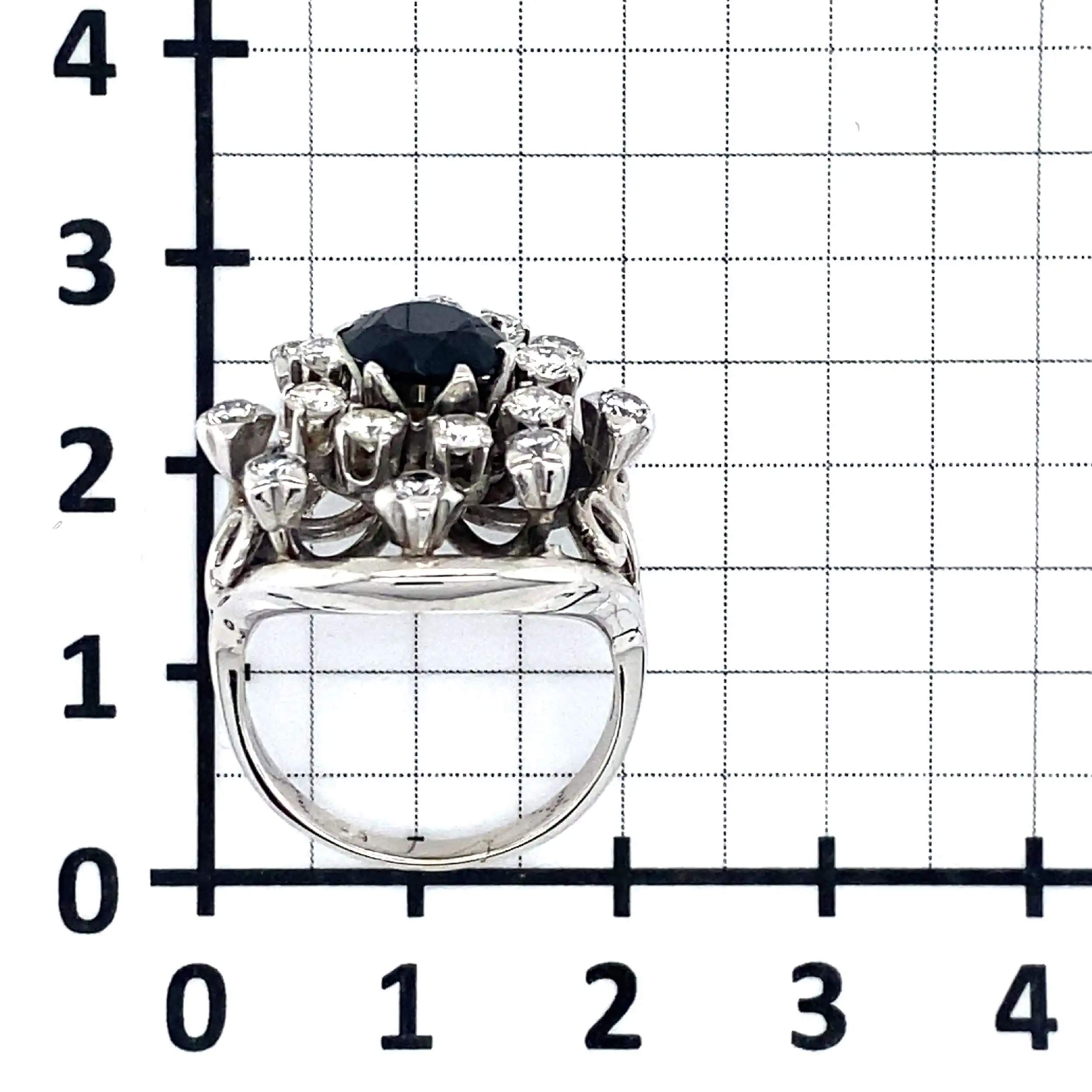 Ring Weißgold mit Saphir und Brillanten Ring Weißgold mit Saphir und Brillanten