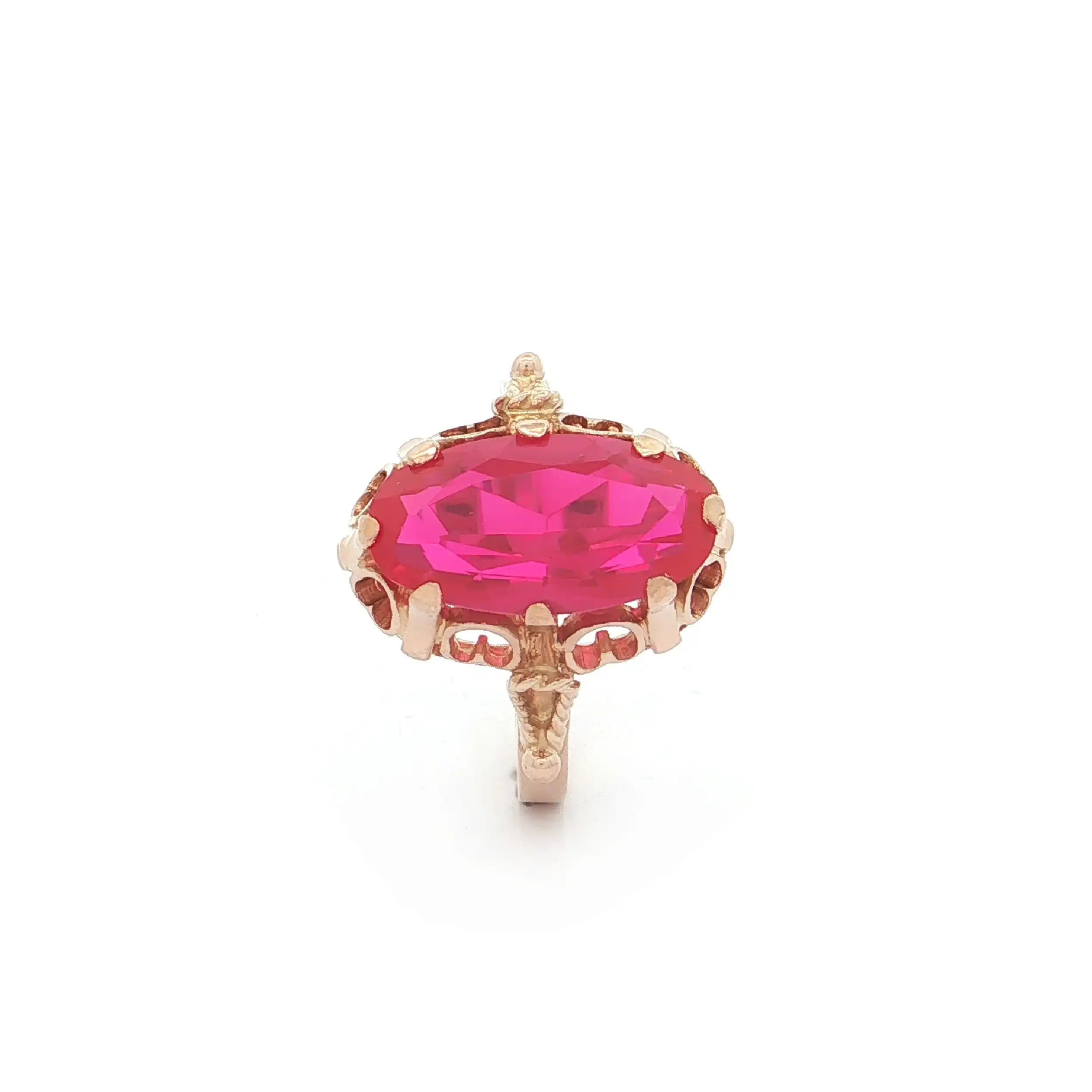 Ring Roségold mit synthetischem Korund