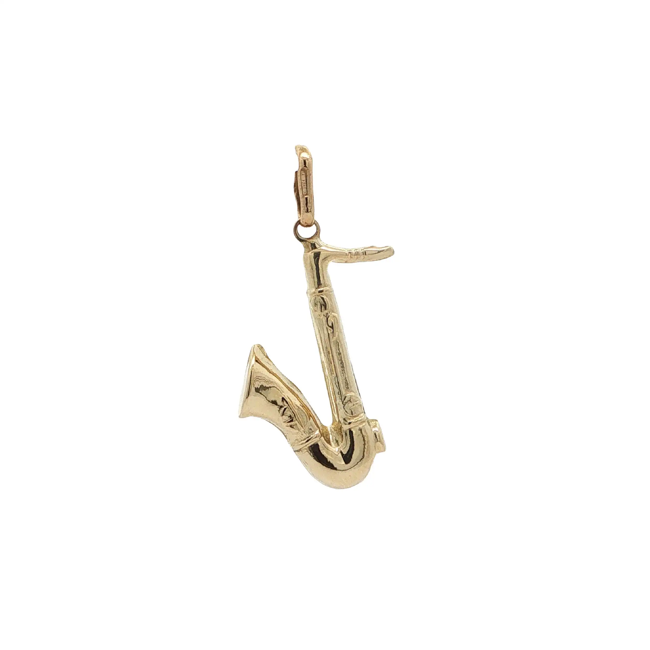 Anhänger Gelbgold Saxophon hohl