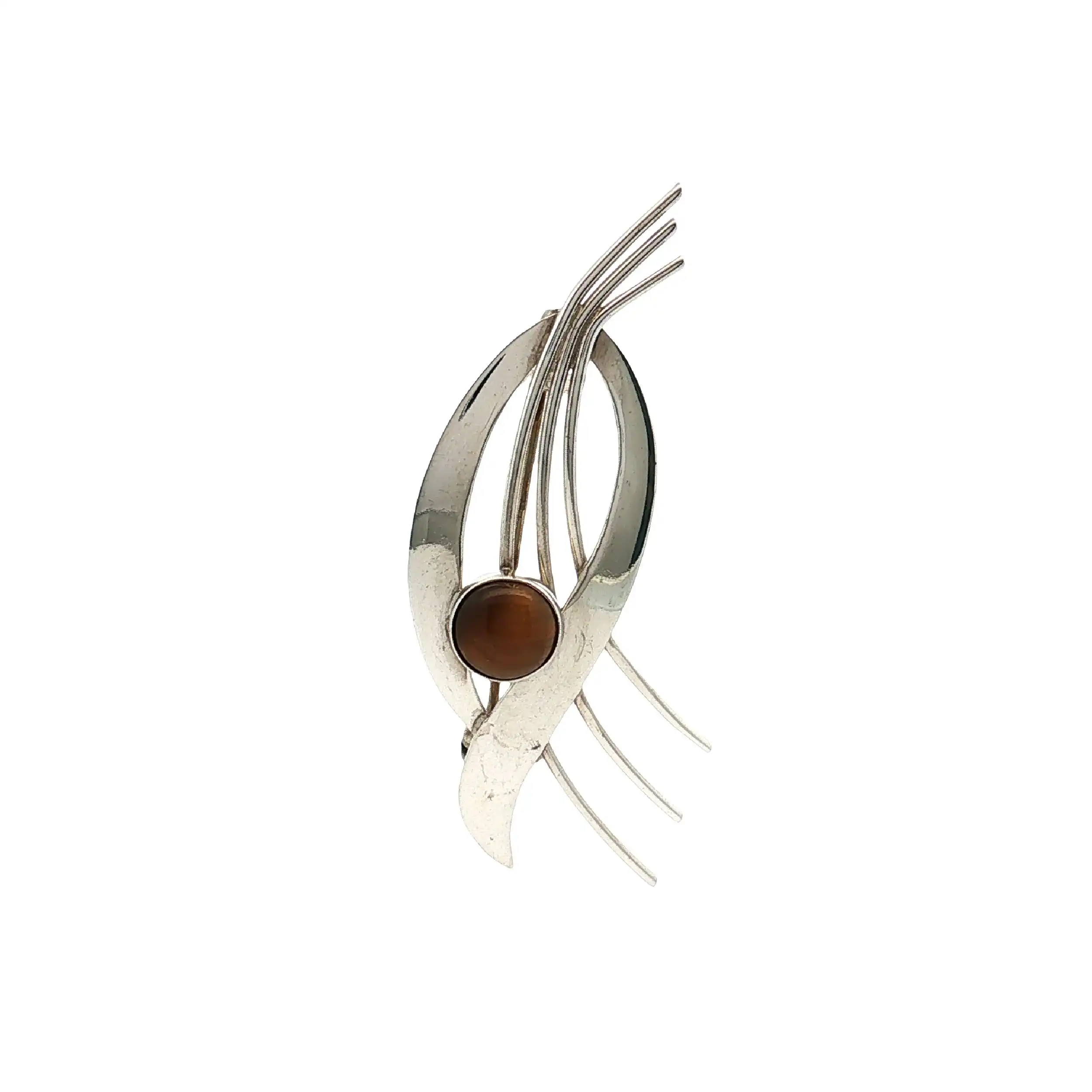 Brosche Silber mit Tigerauge Brosche Silber mit Tigerauge