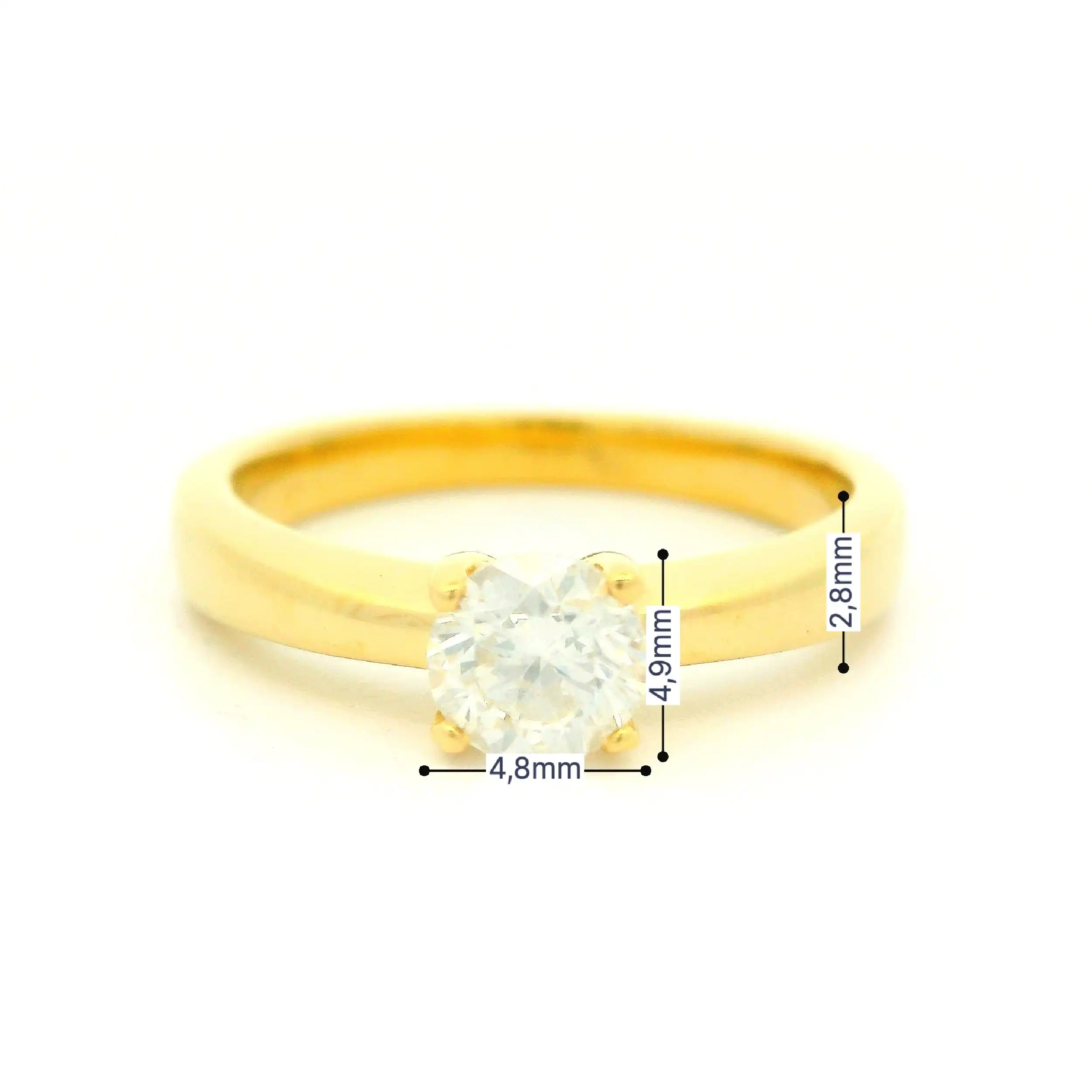 Solitärring Gelbgold mit Brillant, mit GIA-Zertifikat