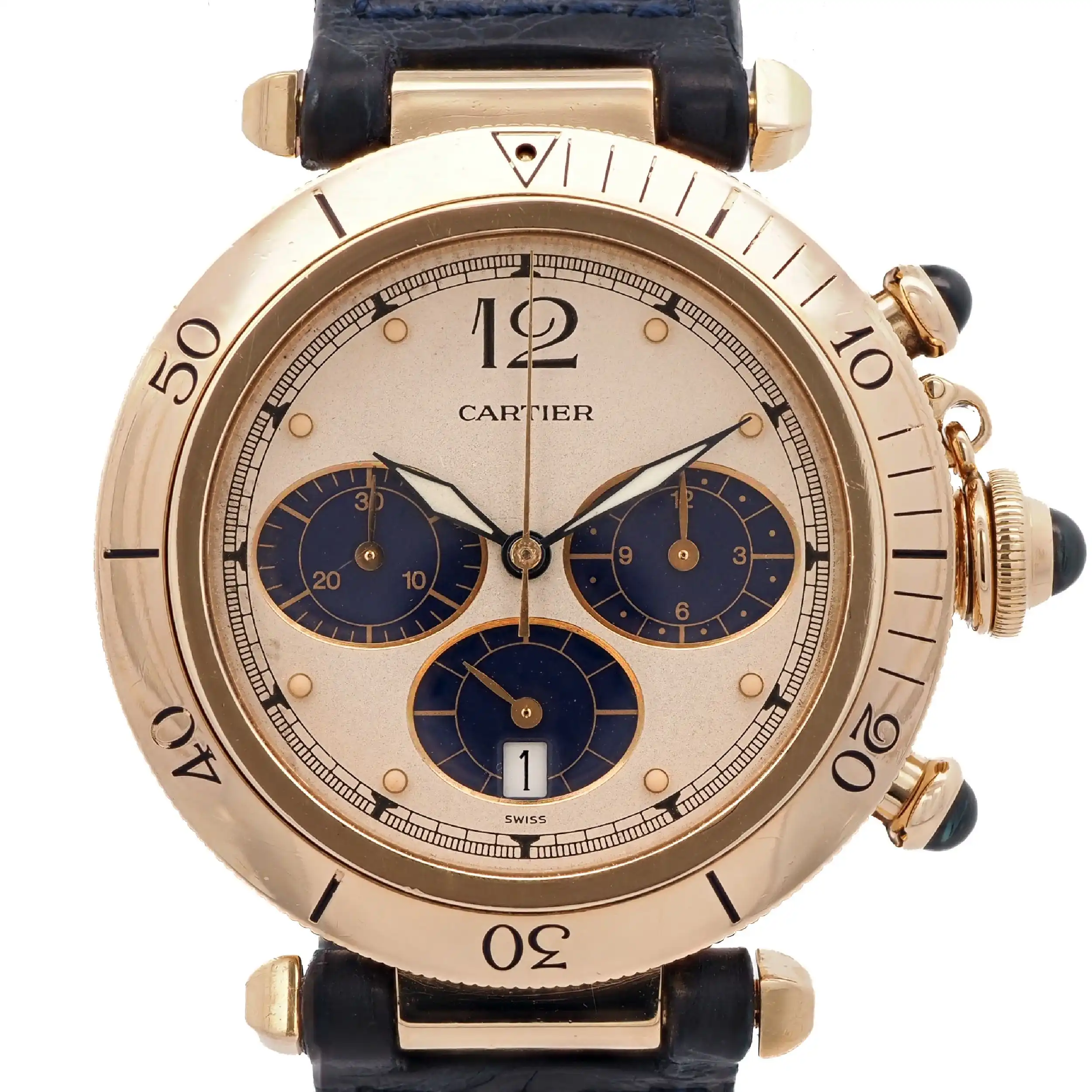 Herrenuhr Cartier Pasha Chronograph 30009 // 1992