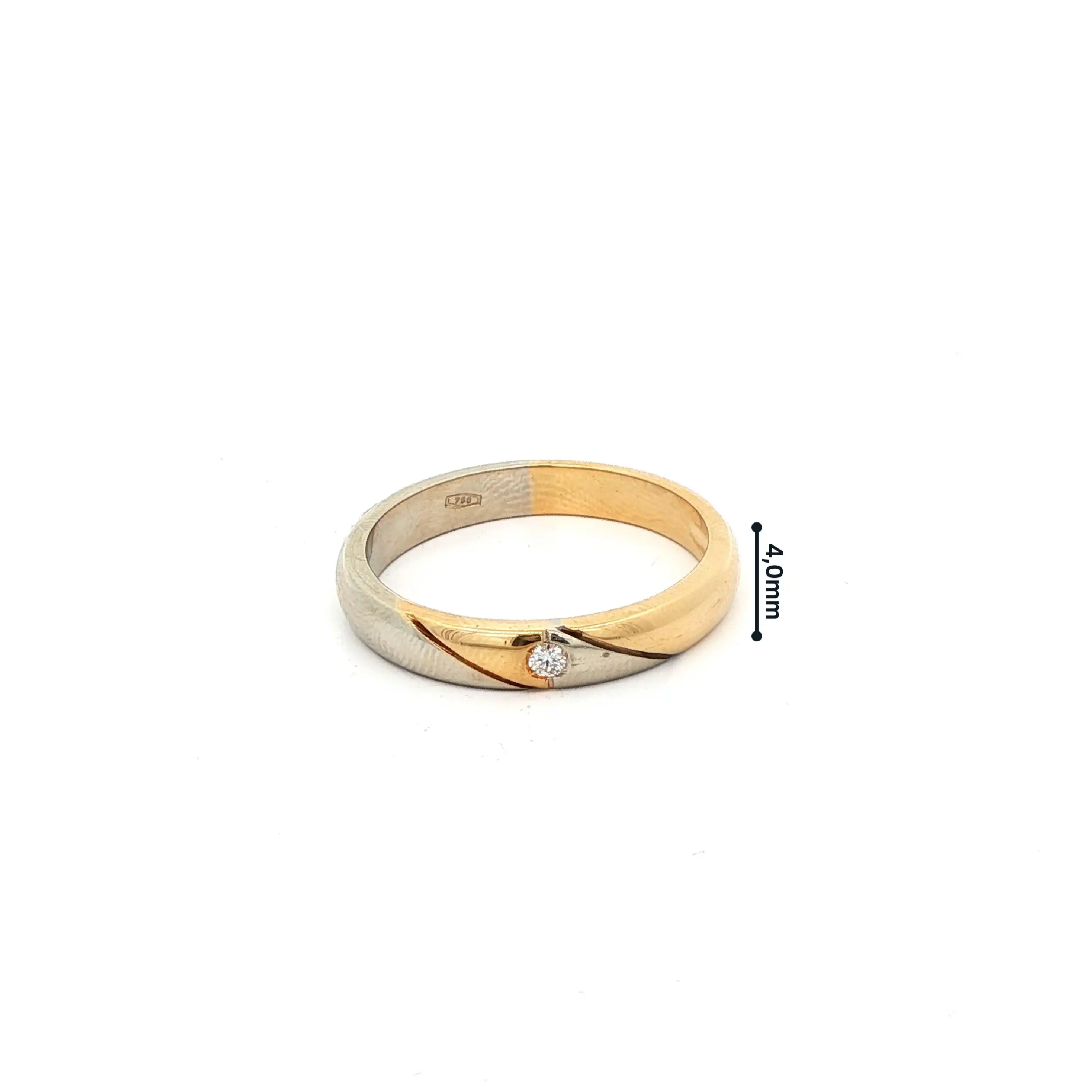 Ring Bicolor mit Brillant Solitär