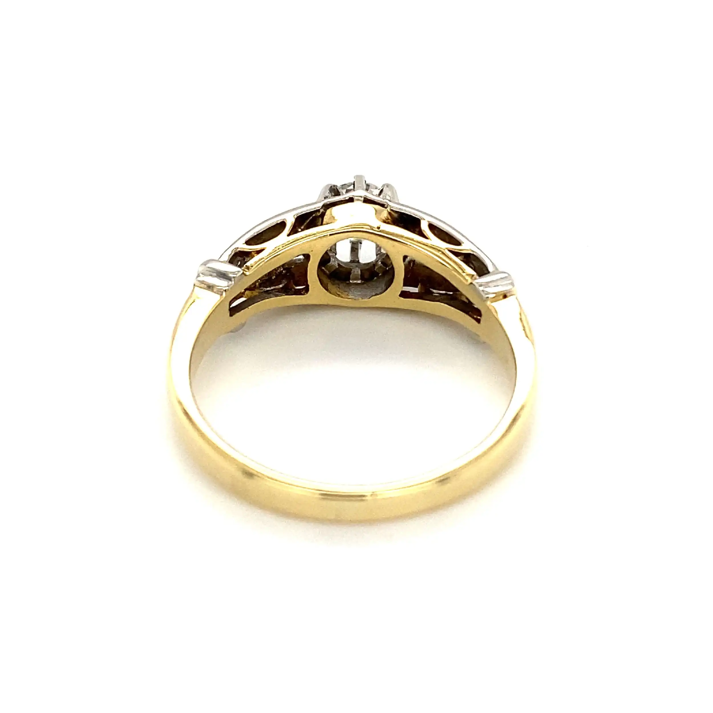Ring Bicolor mit Brillant-Solitär & Diamanten Ring Bicolor mit Brillant-Solitär & Diamanten