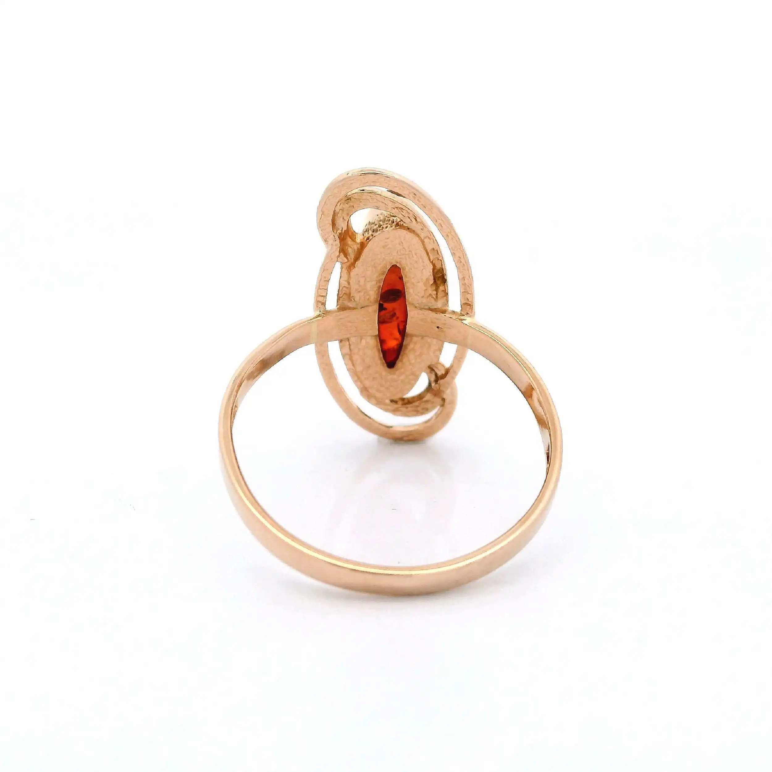 Ring Rotgold mit Bernstein Cabochon