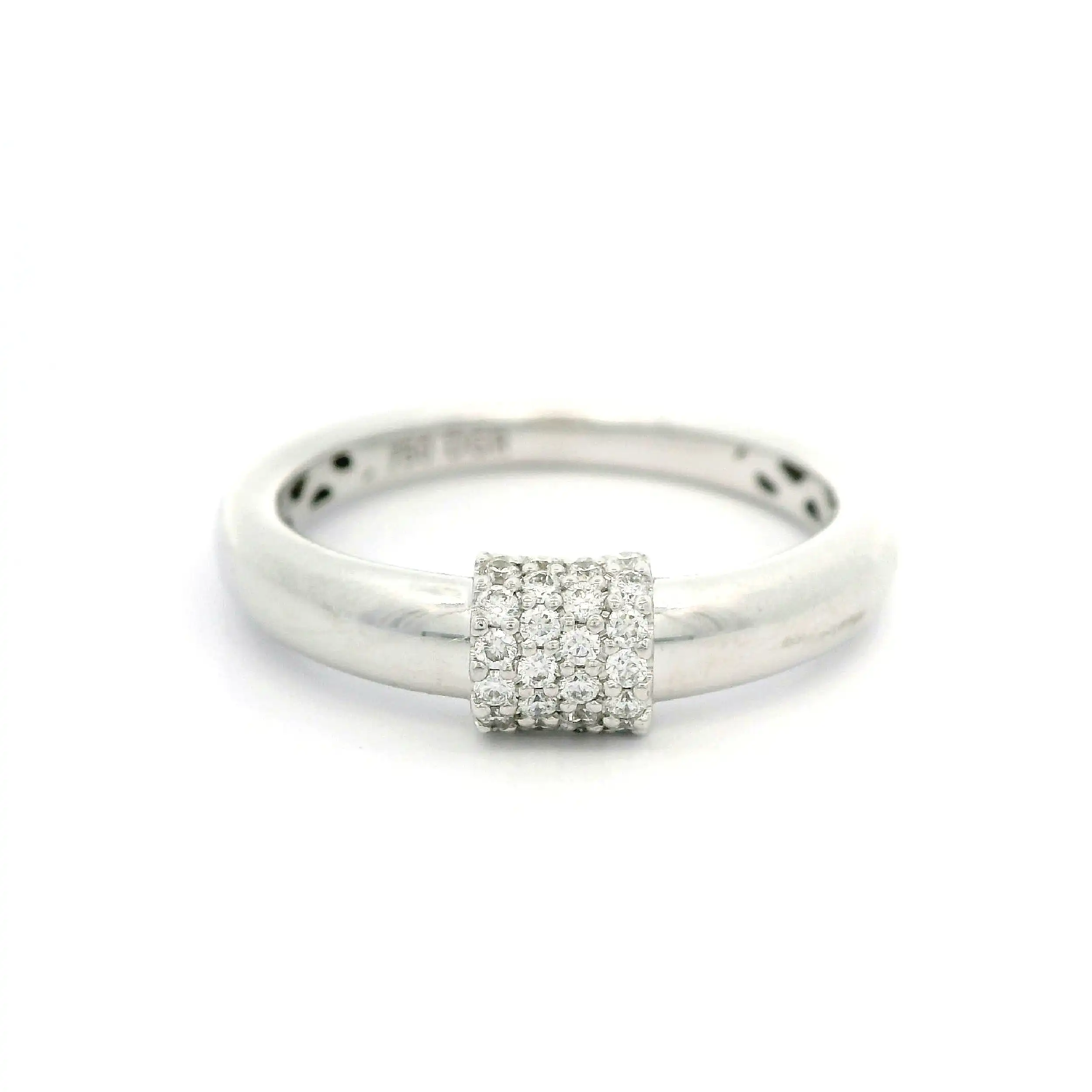 Ring Weißgold "Tönnchen" mit Brillanten Ring Weißgold "Tönnchen" mit Brillanten