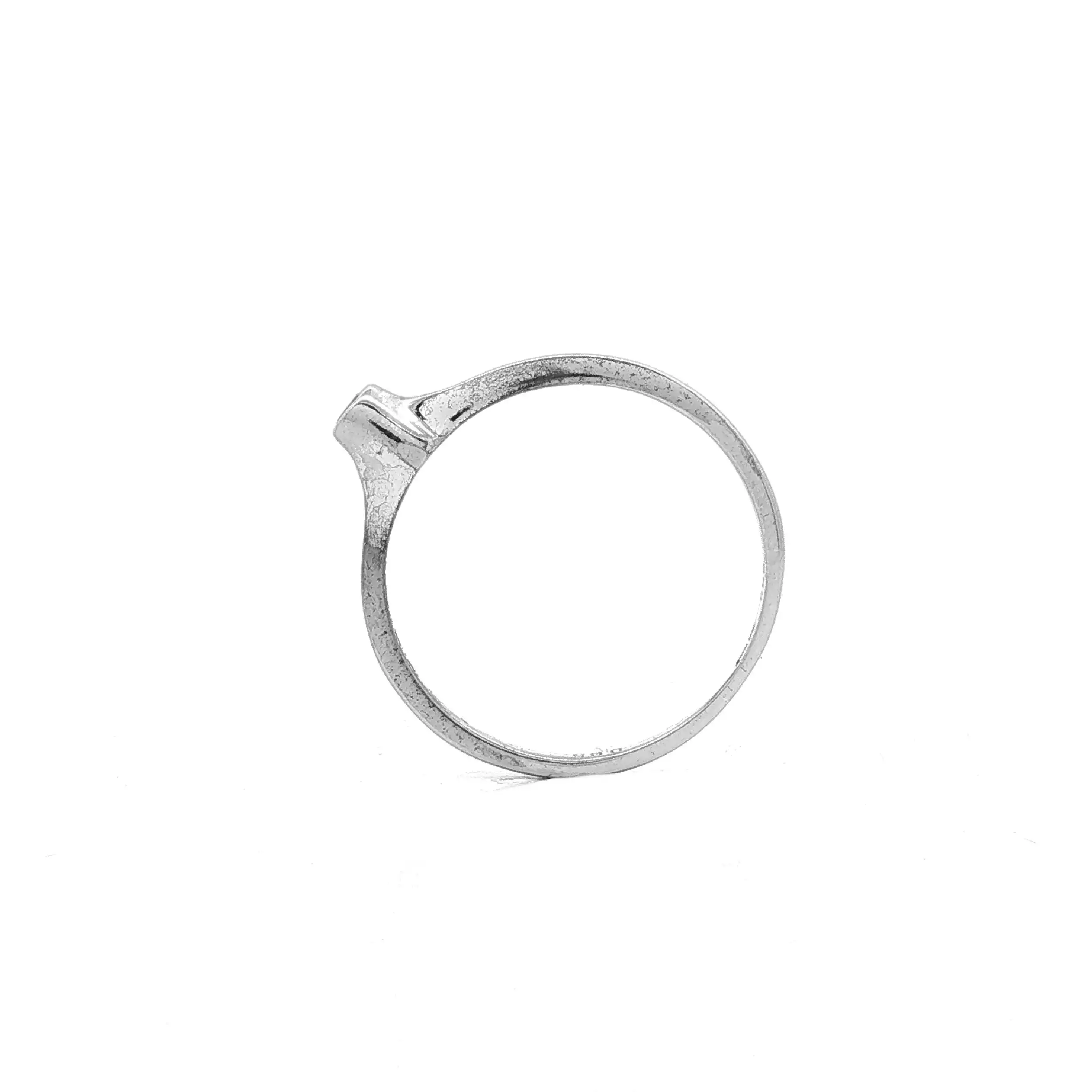 Ring Weißgold mit Brillant, graviert mit 0,05ct