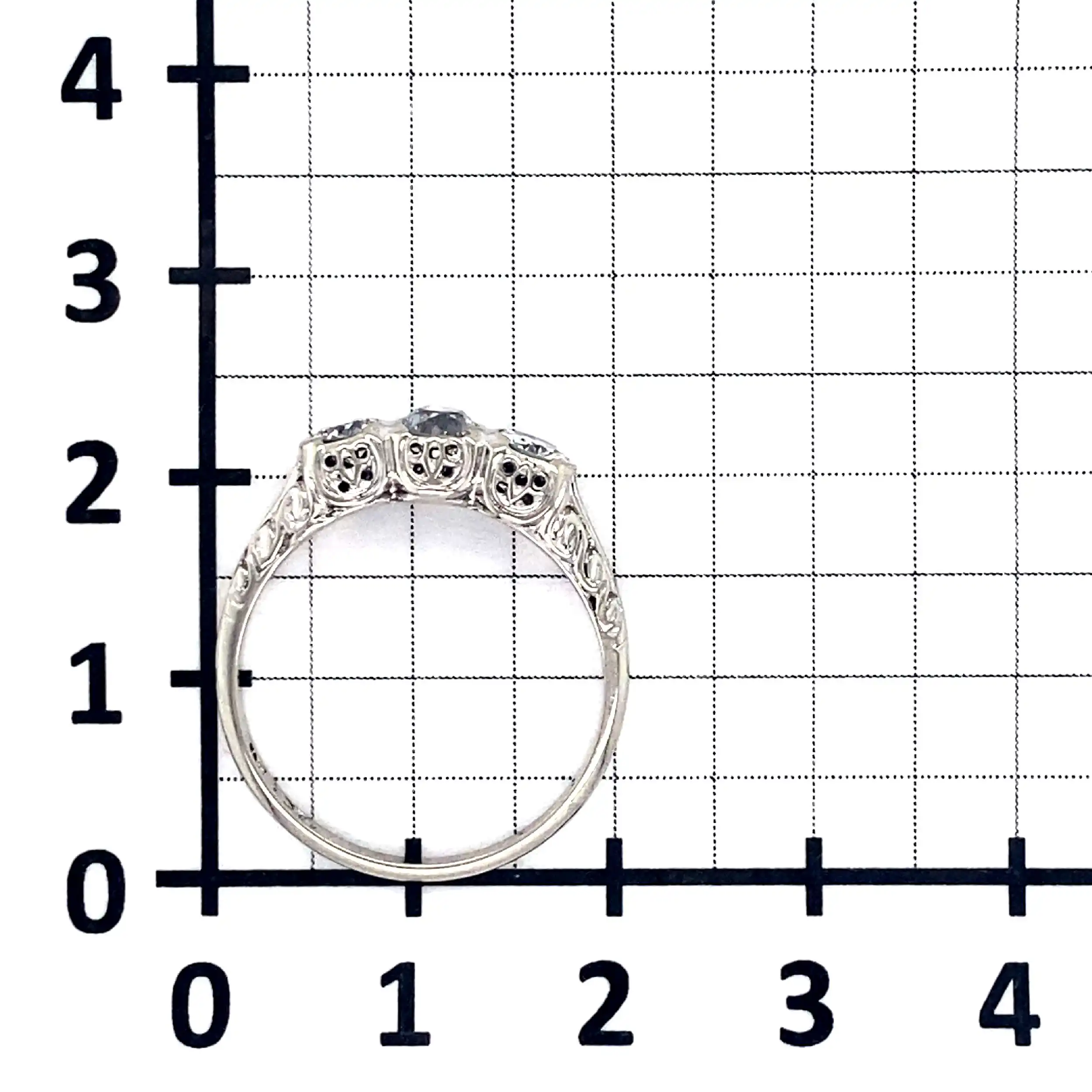 Ring Weißgold mit 3 Altschliff Diamanten Ring Weißgold mit 3 Altschliff Diamanten
